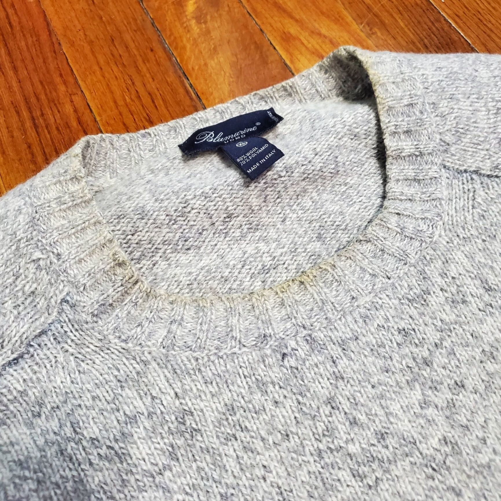 Blumarine VINTAGE Blumarine Sweater Pullover Crew Neck Long Sleeve Gray Wool Polyamide Made in Italy XL Mens Size US XL / EU 56 / 4 - 6 Thumbnail