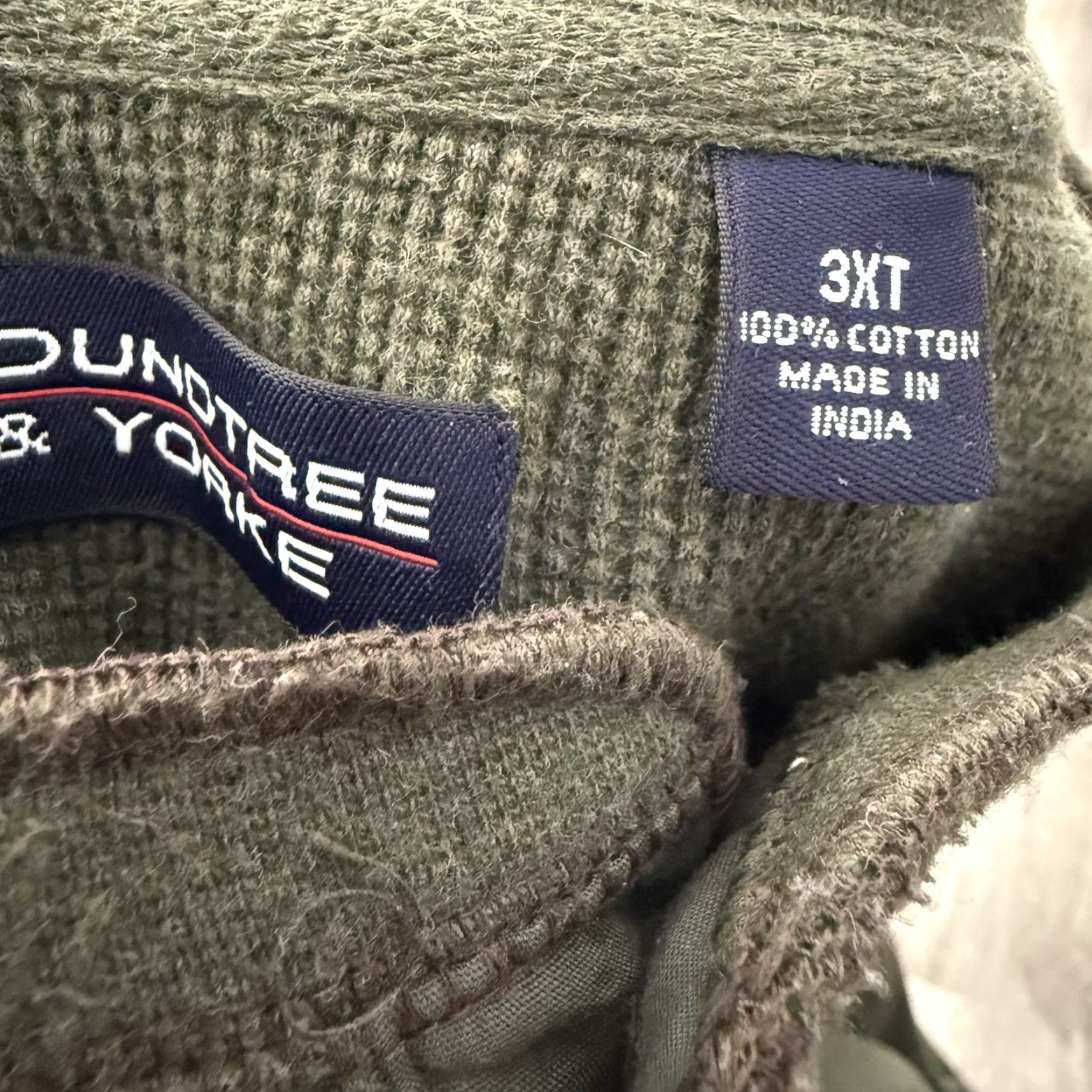 Roundtree & Yorke Roundtree & Yorke Thermal Henley Mens 3XT Green Waffle Long Sleeve T-Shirt Size US XXL / EU 58 / 5 - 2 Thumbnail