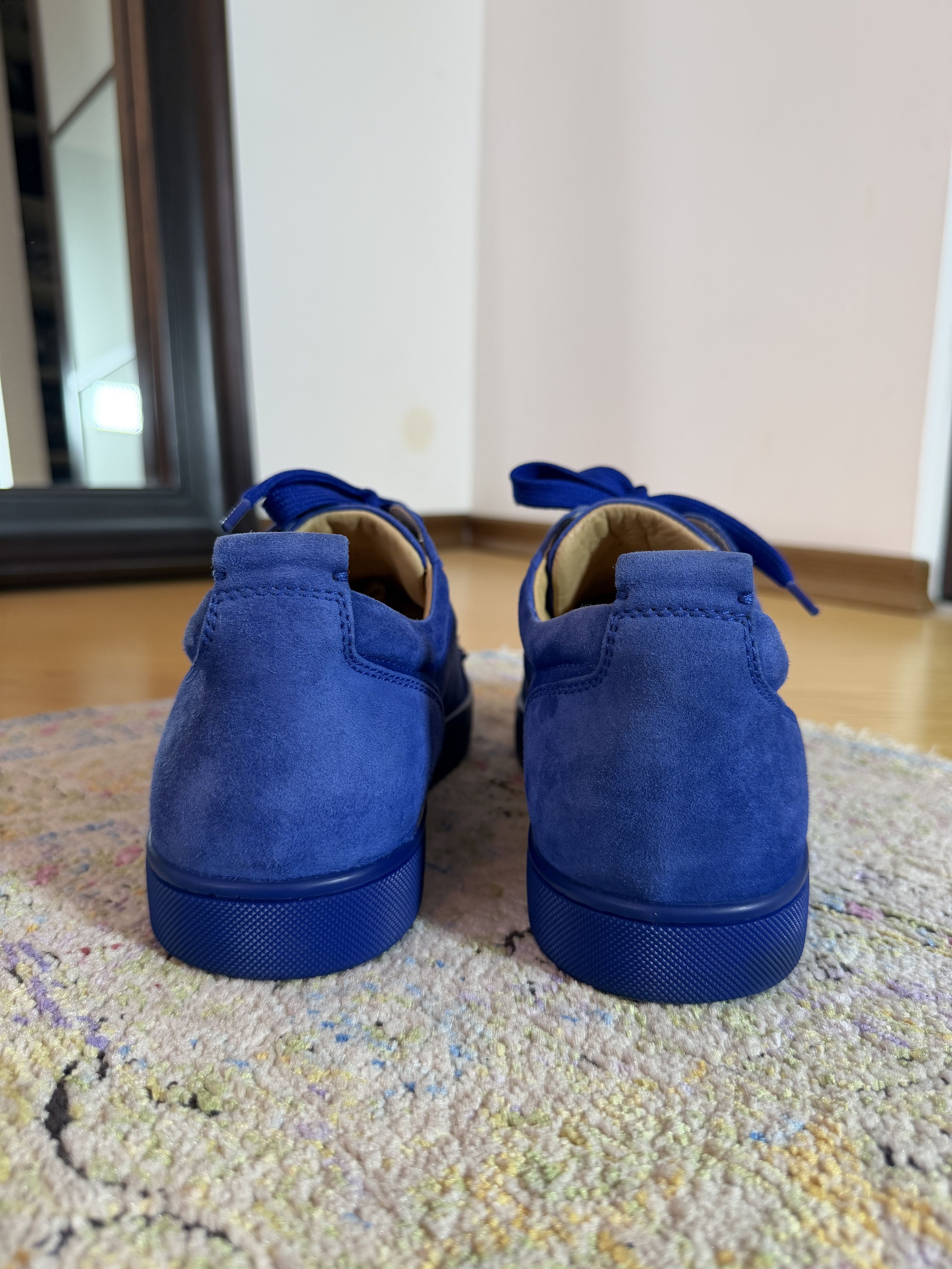 Christian Louboutin Christian Louboutin Blue Suede Louis Junior Spikes Sneakers Size US 12 / EU 45 - 6 Thumbnail