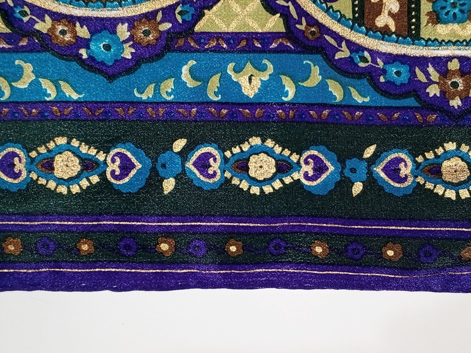 Kenzo KENZO PARIS Floral Flowers Purple Green Blue XXL Silk Scarf Size ONE SIZE - 7 Thumbnail