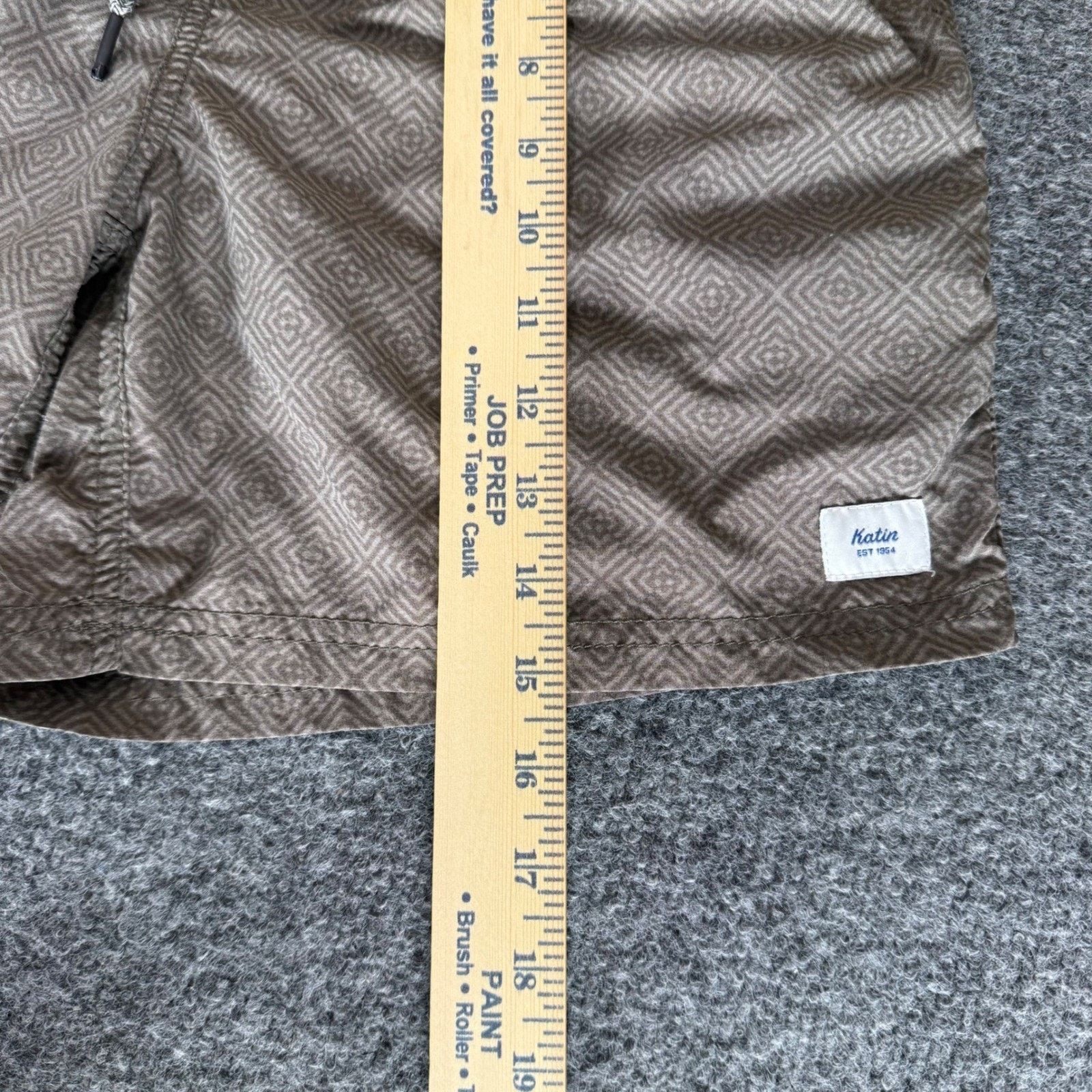 Katin Katin Mens Small Geometric Diamond Swim Trunks Tan Brown Size US 26 / EU 42 - 9 Thumbnail