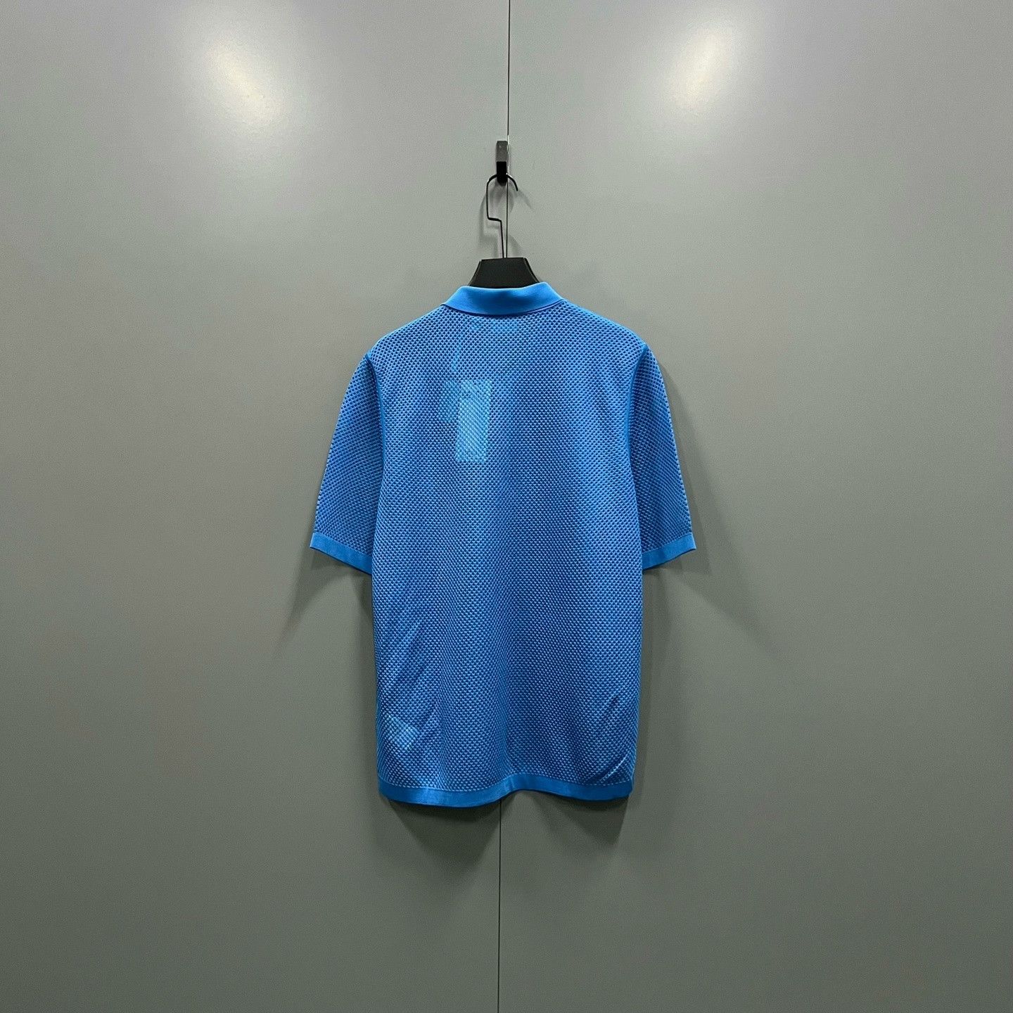 Burberry Burberry Blue Mesh Short-Sleeve Polo Size US M / EU 48-50 / 2 - 2 Thumbnail