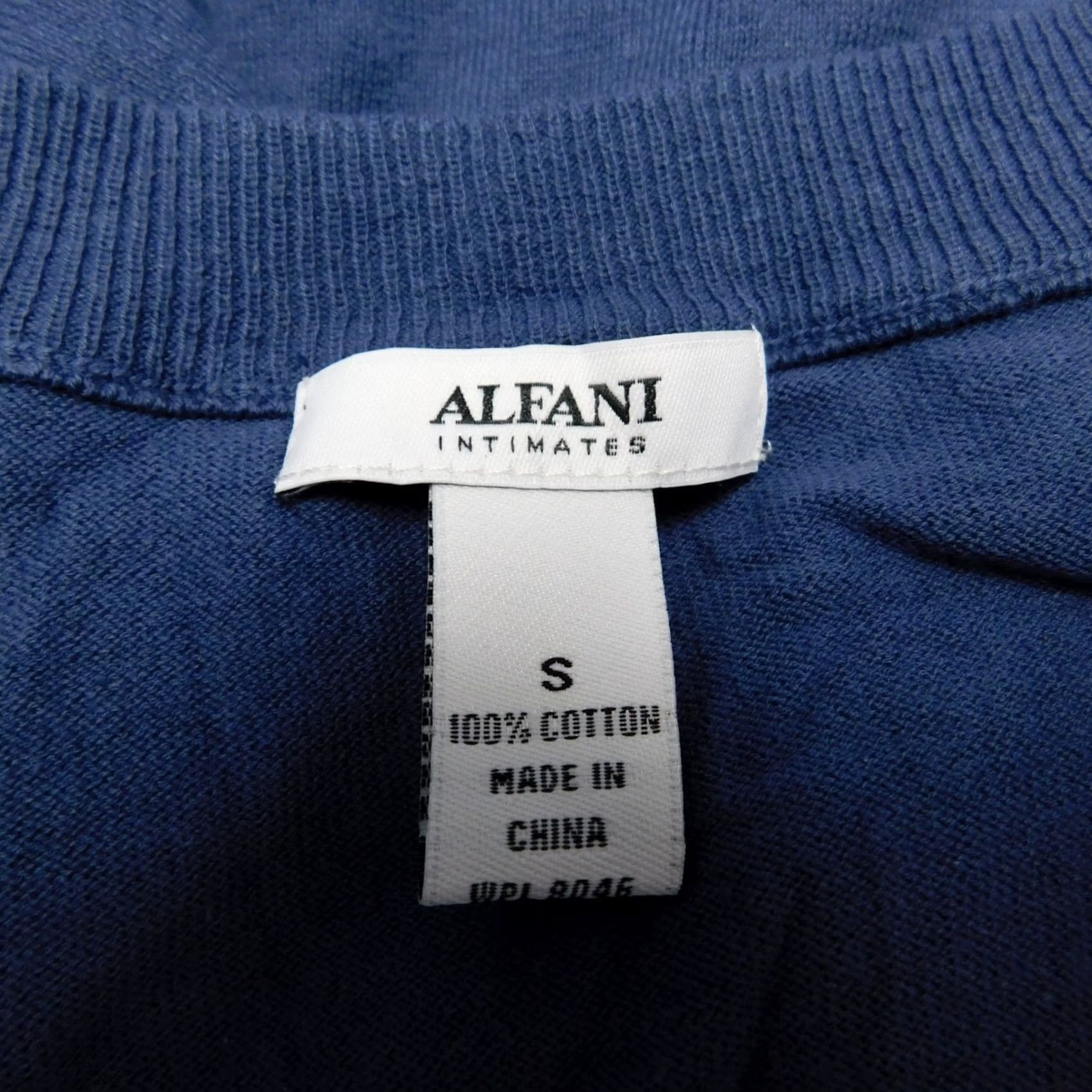 Alfani Alfani Cardigan Shirt Womens Small Blue 100% Cotton Knit V-Neck Button Lightweight Casual Fall Winter Spring Long Sleeve Knit Style 214111B237 Size S / US 4 / IT 40 - 7 Thumbnail
