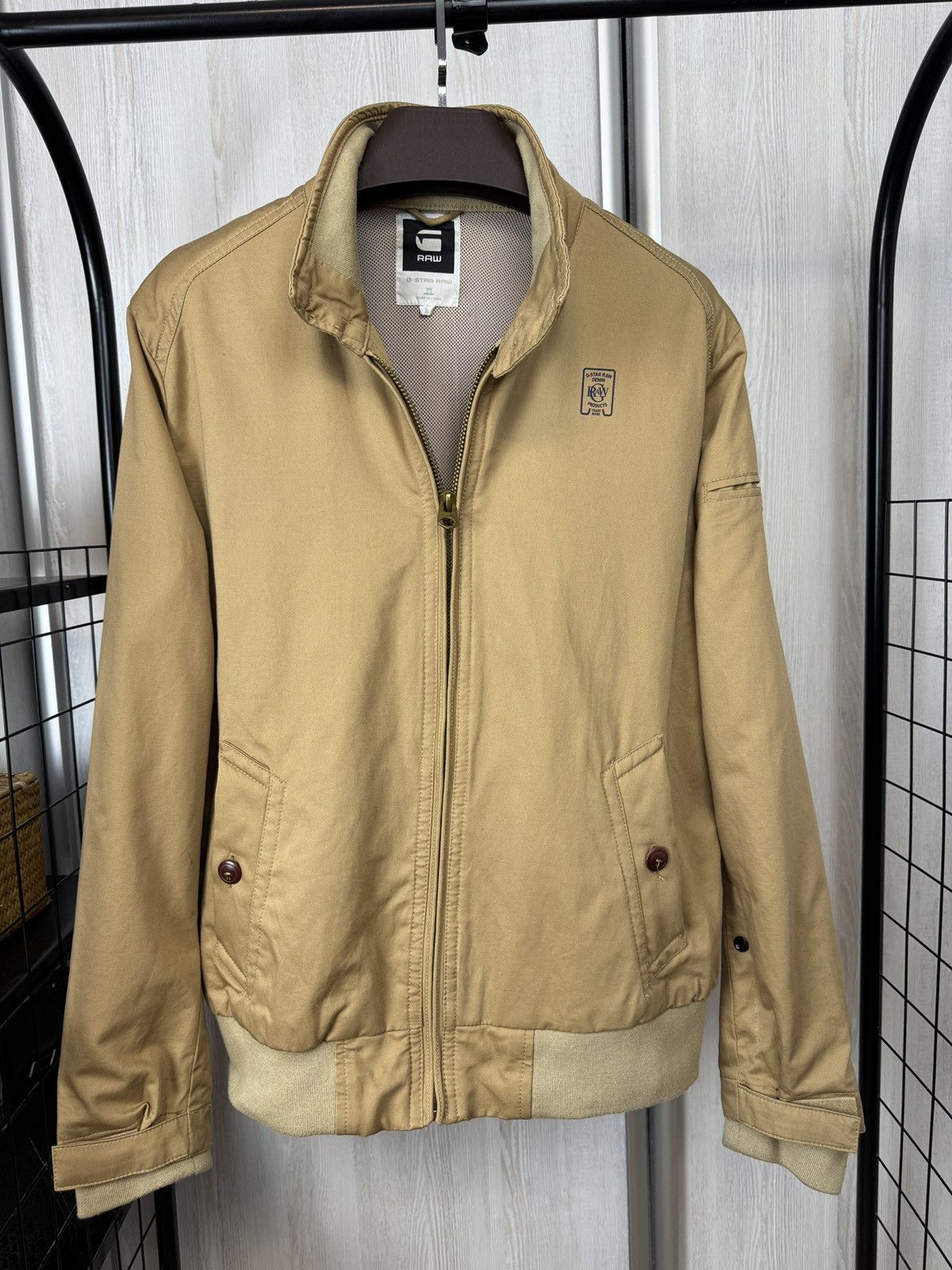 G-Star G-Star RAW Cotton Linen Bomber Jacket FLEET JKT beige Brown Size US XL / EU 56 / 4 - 12 Thumbnail