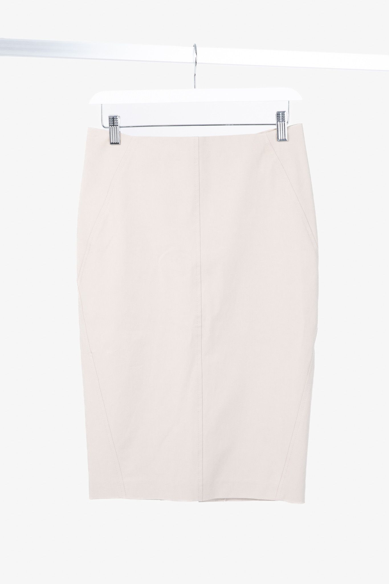 Brunello Cucinelli Brunello Cucinelli Beige Cotton Pencil Skirt Size 27" / US 4 / IT 40 - 1 Thumbnail