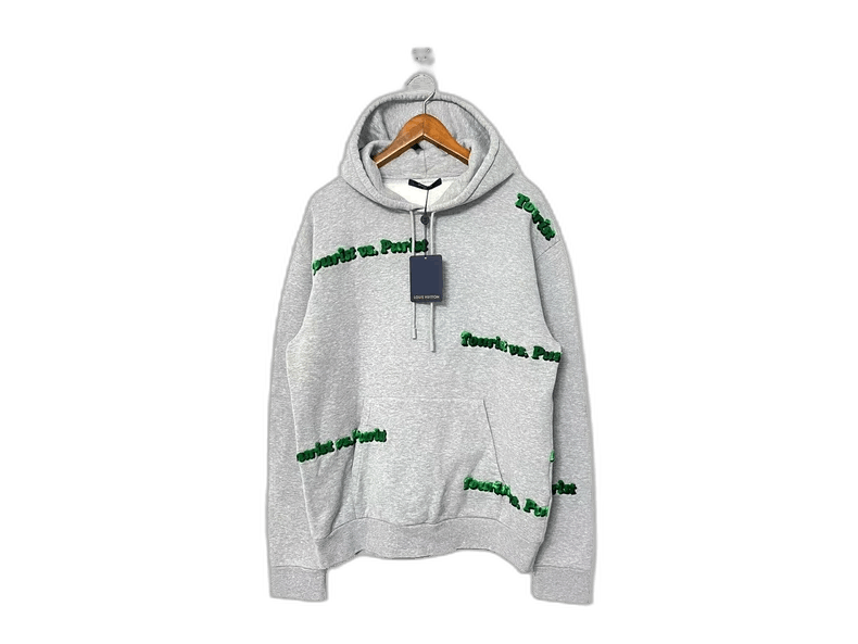 Louis Vuitton Louis Vuitton Gray Hooded Sweatshirt with Logo Size US XL / EU 56 / 4 - 1 Thumbnail