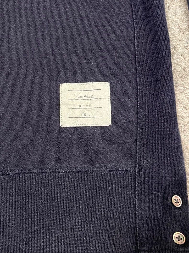 Thom Browne Thom browne Dark blue classic four-striped round-neck sweat Size US S / EU 44-46 / 1 - 3 Thumbnail