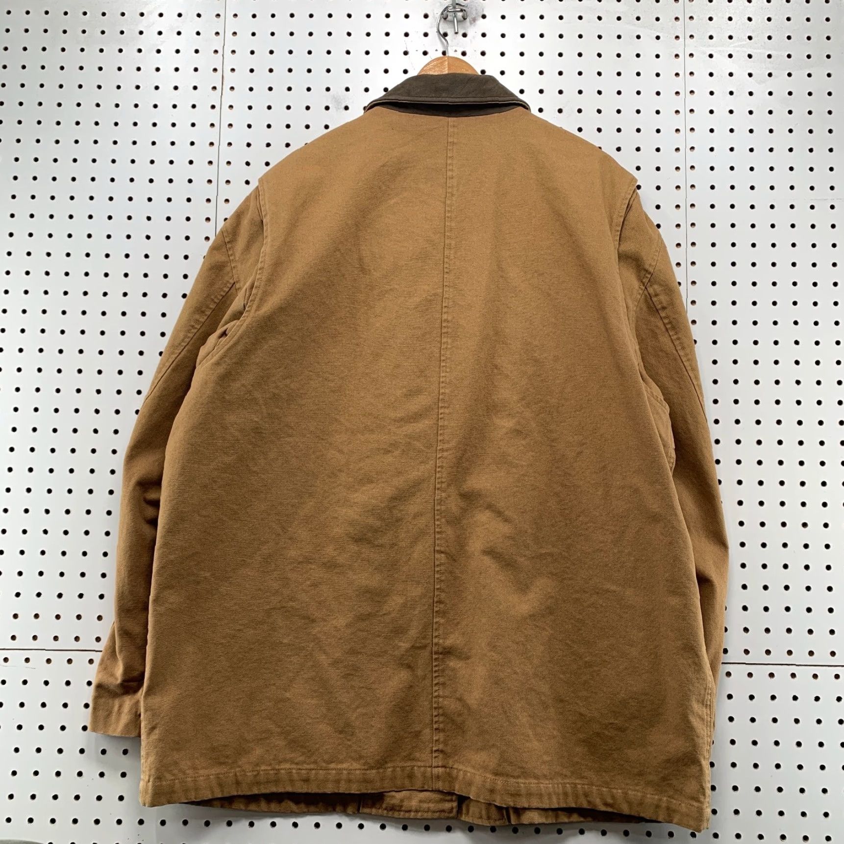 Lands' End VINTAGE Lands End Coat Mens XL Brown Canvas Barn Chore Flannel Plaid Leather Size US XL / EU 56 / 4 - 2 Thumbnail
