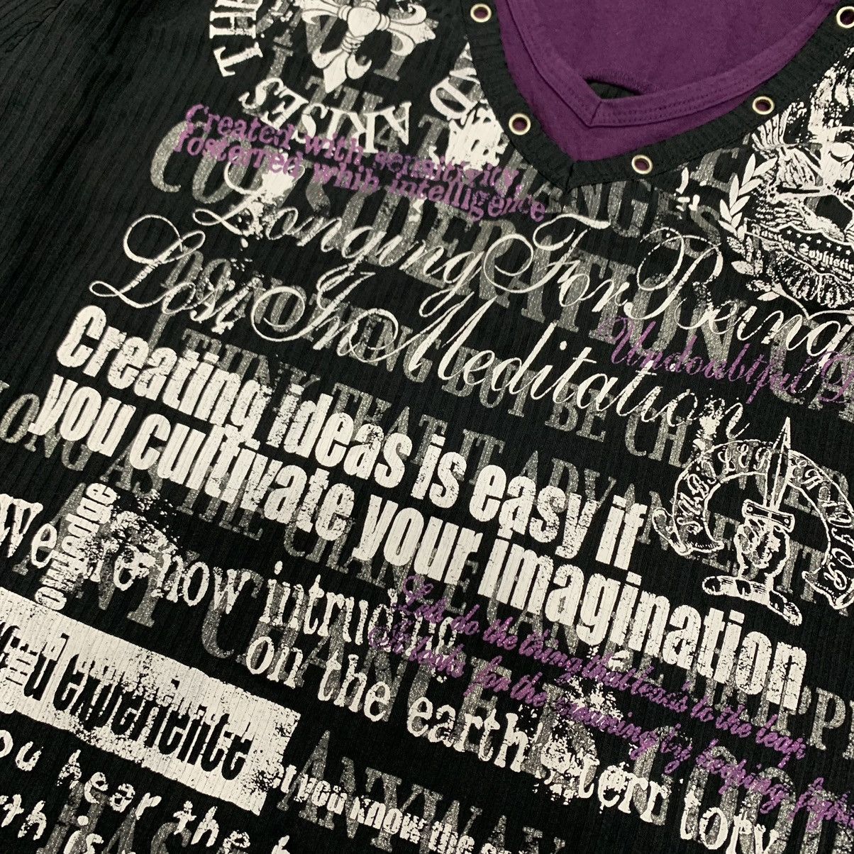 If Six Was Nine × Japanese Brand × Le Grande Bleu (L.G.B.) Y2K Time Step Poem Punk Seditionaries Longsleeve Size US XL / EU 56 / 4 - 5 Thumbnail