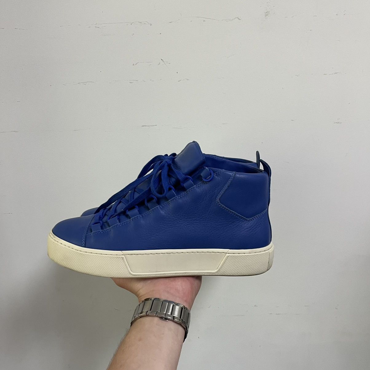 Balenciaga Balenciaga Arena Blue Leather High Tops Size US 9 / EU 42 - 4 Thumbnail