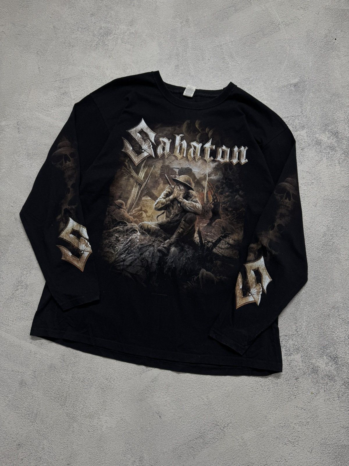Fruit Of The Loom Vintage Y2k Sabaton Big Logo Print Size US XL / EU 56 / 4 - 5 Thumbnail