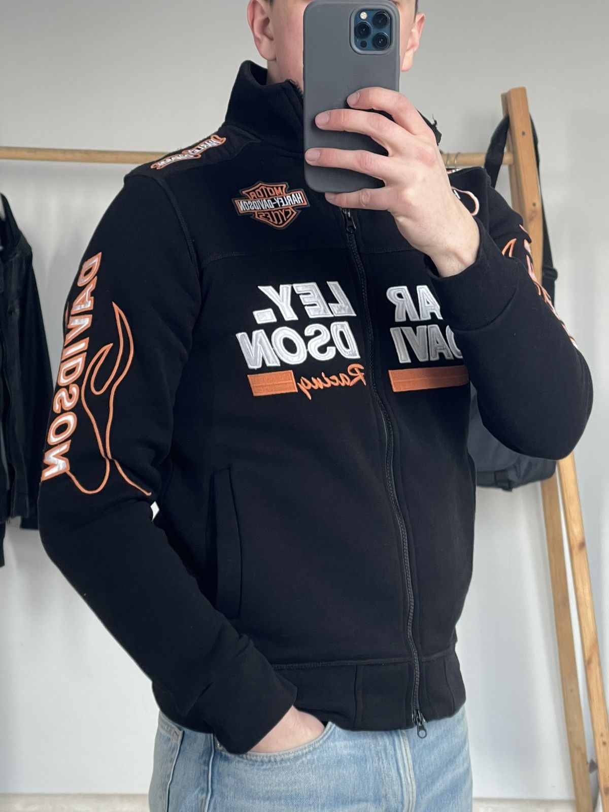 Harley Davidson Vintage Harley Davidson Y2k Moto Racing Zip Up Sweatshirt Size US M / EU 48-50 / 2 - 4 Thumbnail