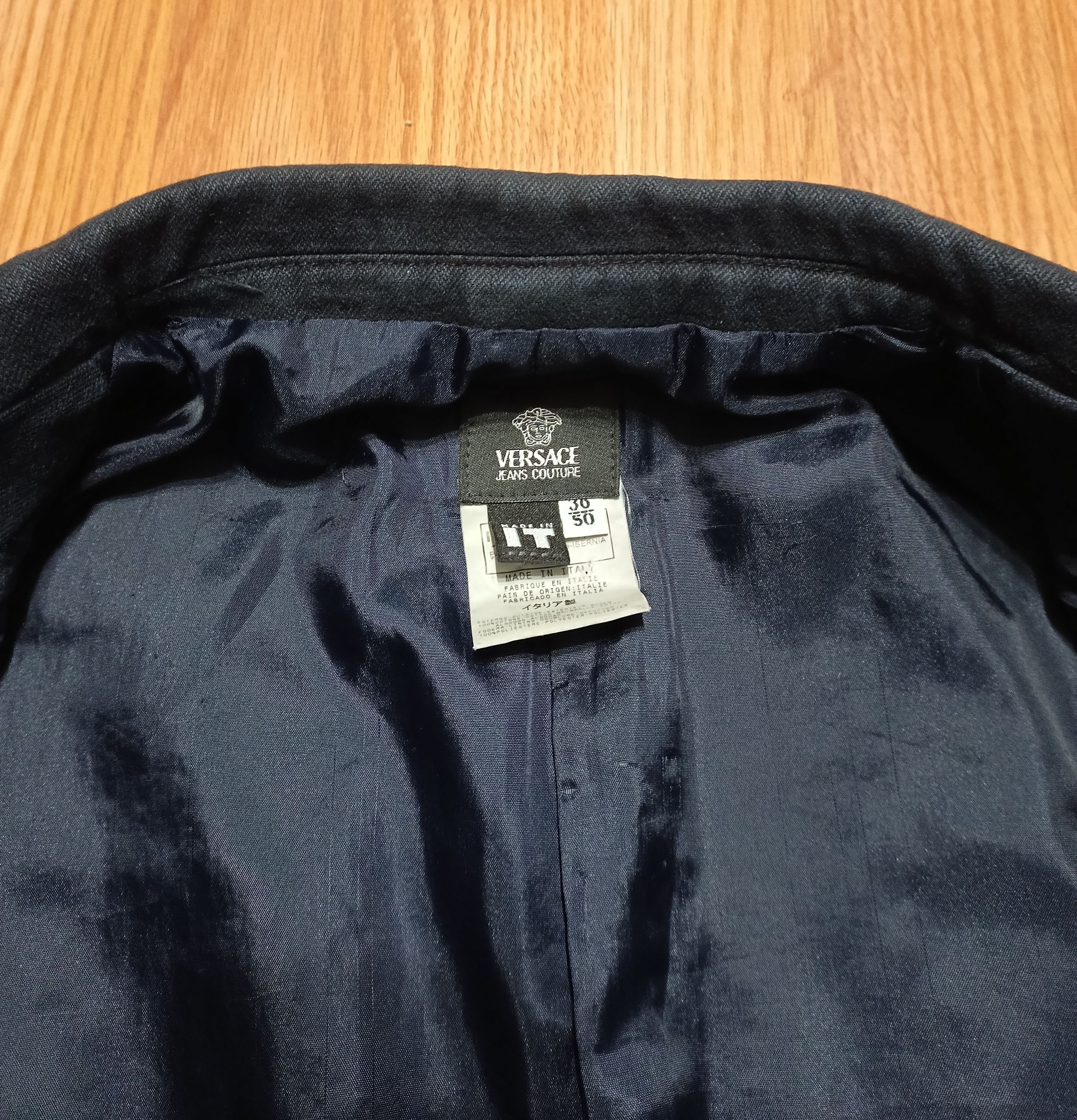 Versace × Versace Jeans Couture Versus Jeans Couture Dark Blue Mens Cotton Jacket Size EU 50 Size US M / EU 48-50 / 2 - 8 Thumbnail