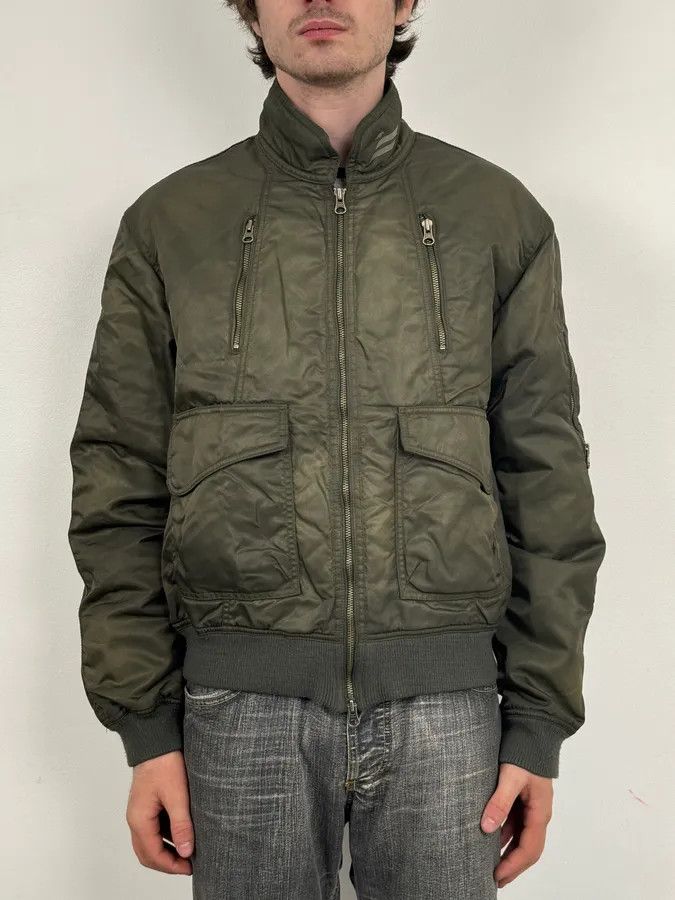 Armani 2000s Armani Olive Green Bomber Jacket Size US M / EU 48-50 / 2 - 2 Thumbnail