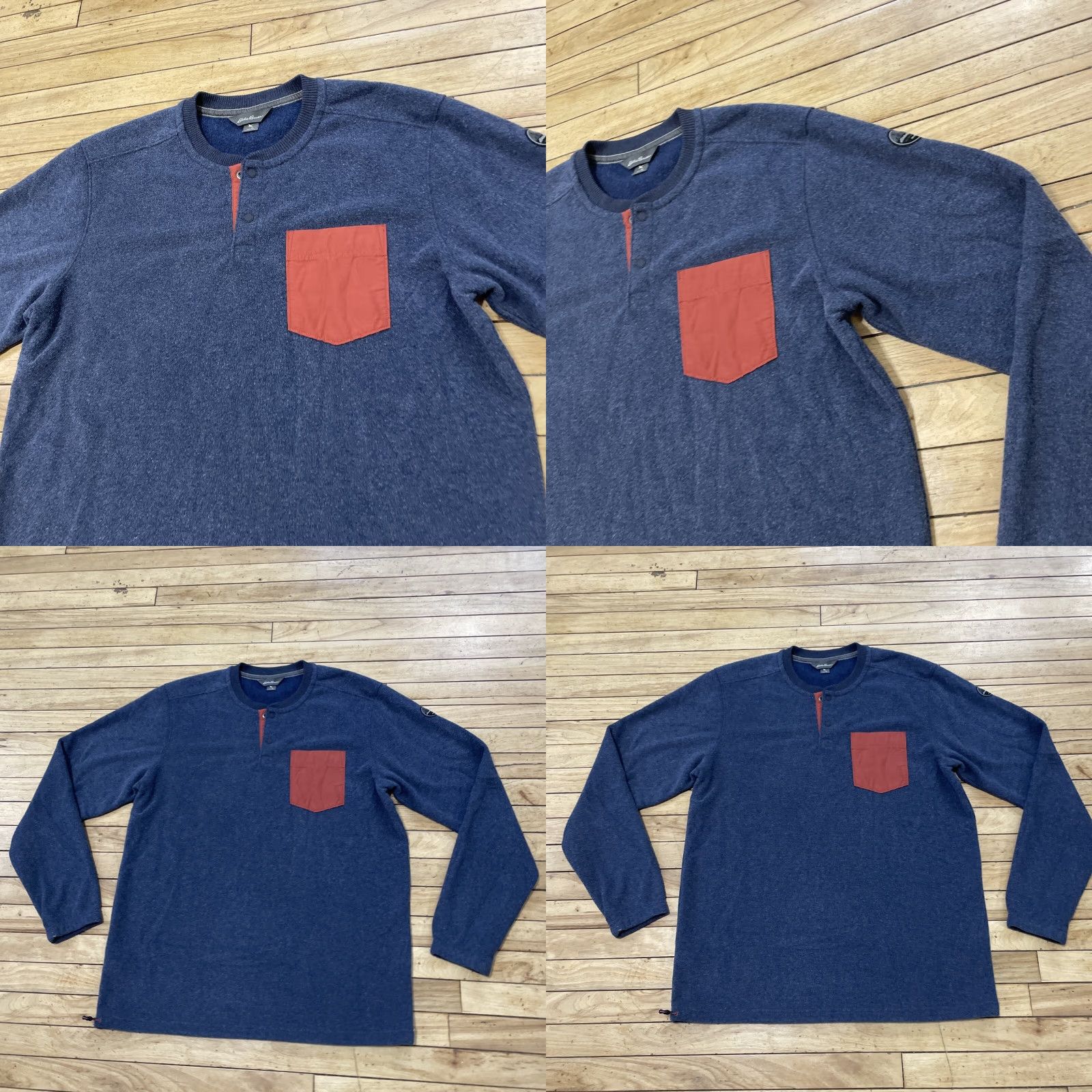 Eddie Bauer EDDIE BAUER Snap Henley Sweater Men TL Blue Orange Thermal Pack Piled L Tall Size US L / EU 52-54 / 3 - 11 Thumbnail