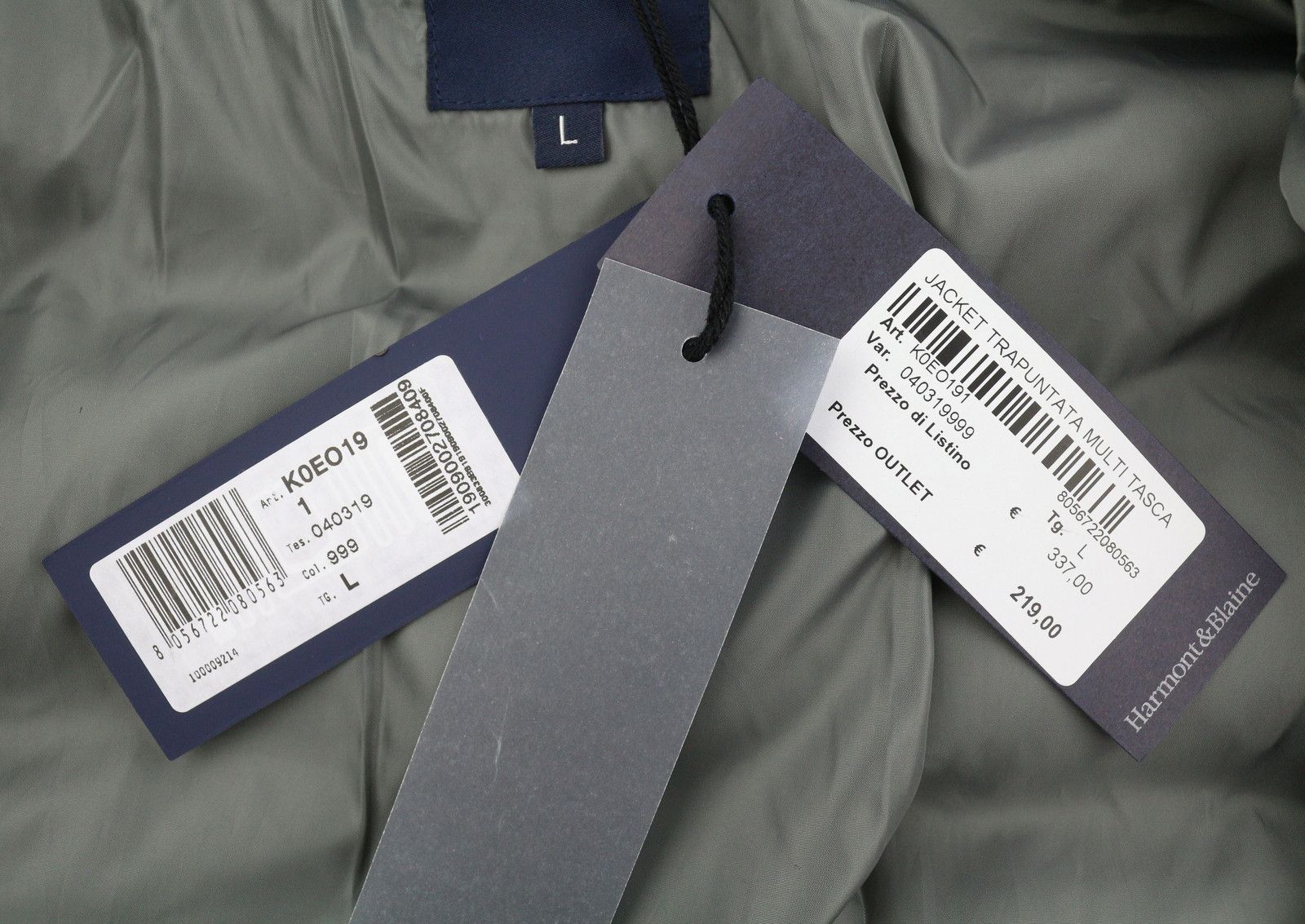 Harmont & Blaine TRAPUNTATA MULTI TASCA L Black Padded Button 87673 Size US L / EU 52-54 / 3 - 8 Thumbnail