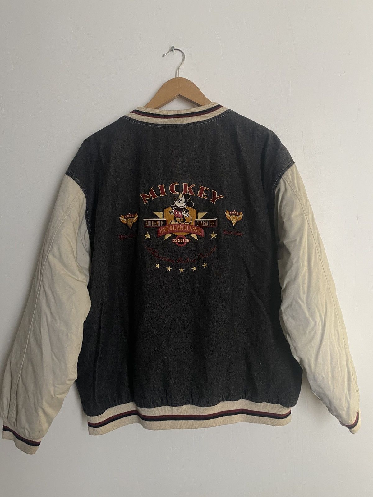 Mickey Mouse × Vintage Micky Mouse 1928 INSANE Varsitiy Jacket from 90s Size US L / EU 52-54 / 3 - 2 Thumbnail