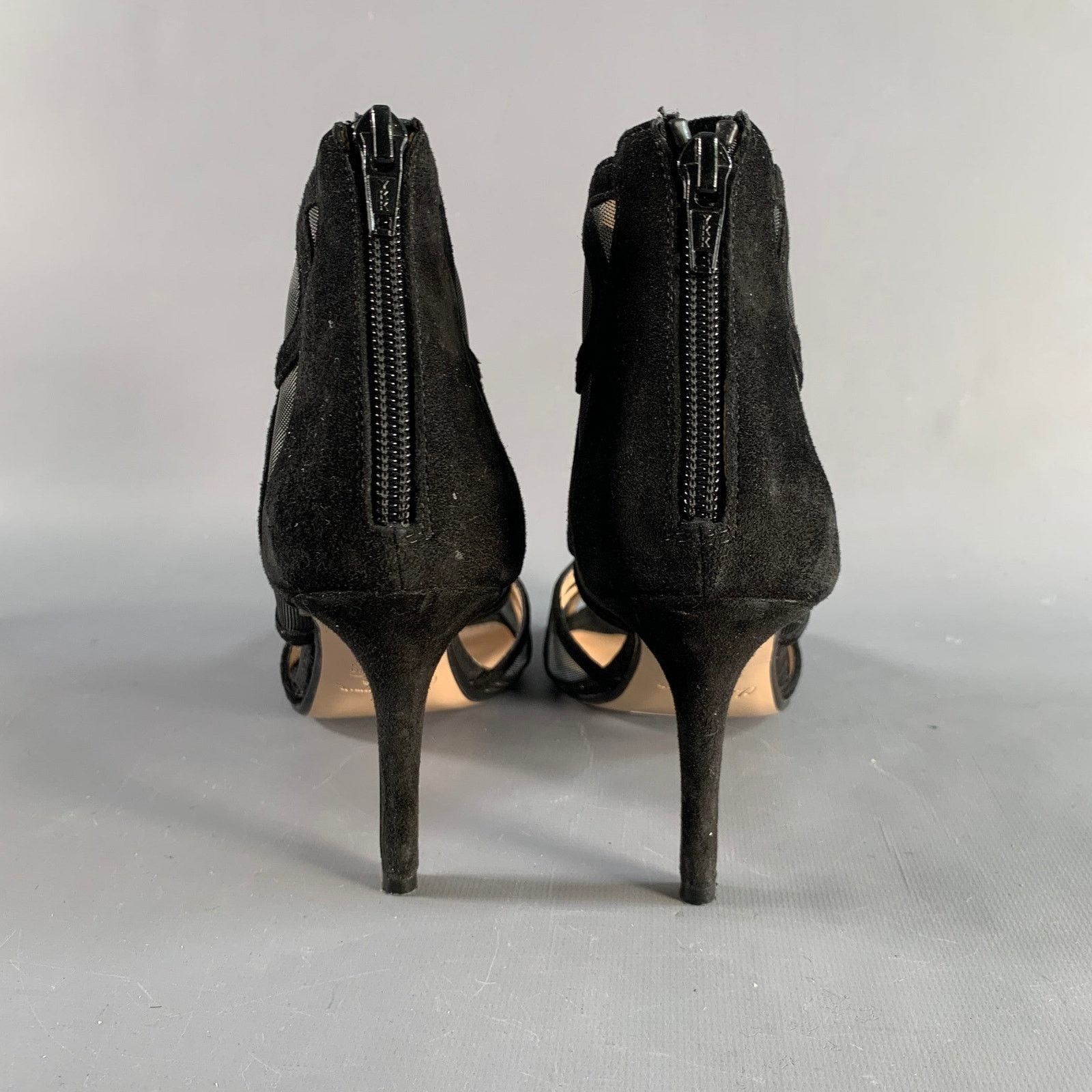 Other CHARLES KAMMER Size 6 Black Mesh Suede Peep Toe Boots Size US 6 / IT 36 - 3 Thumbnail