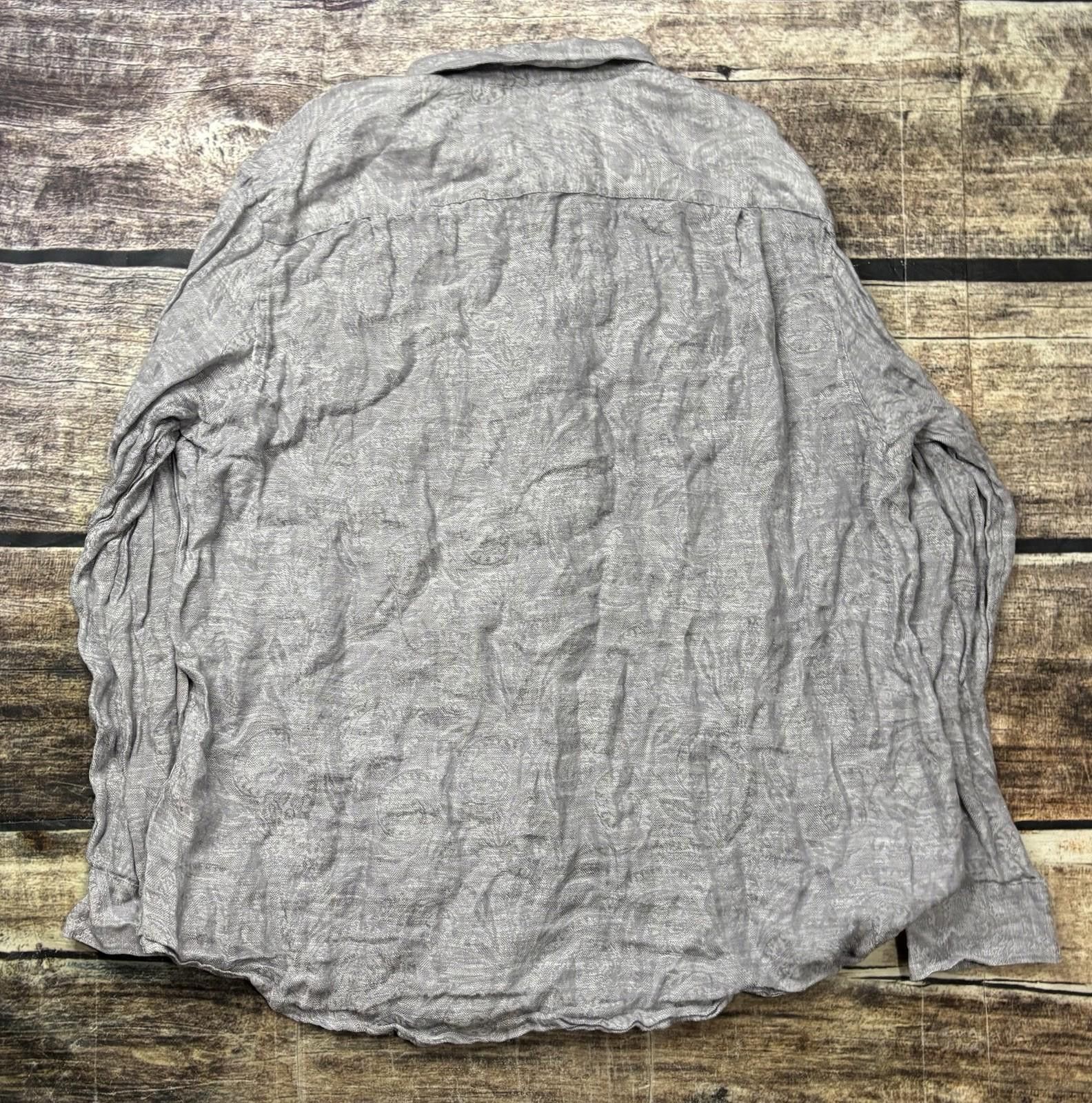 Tasso Elba Tasso Elba Shirt Mens 2XL Linen Geometric Gray Button Down Size US XXL / EU 58 / 5 - 3 Thumbnail