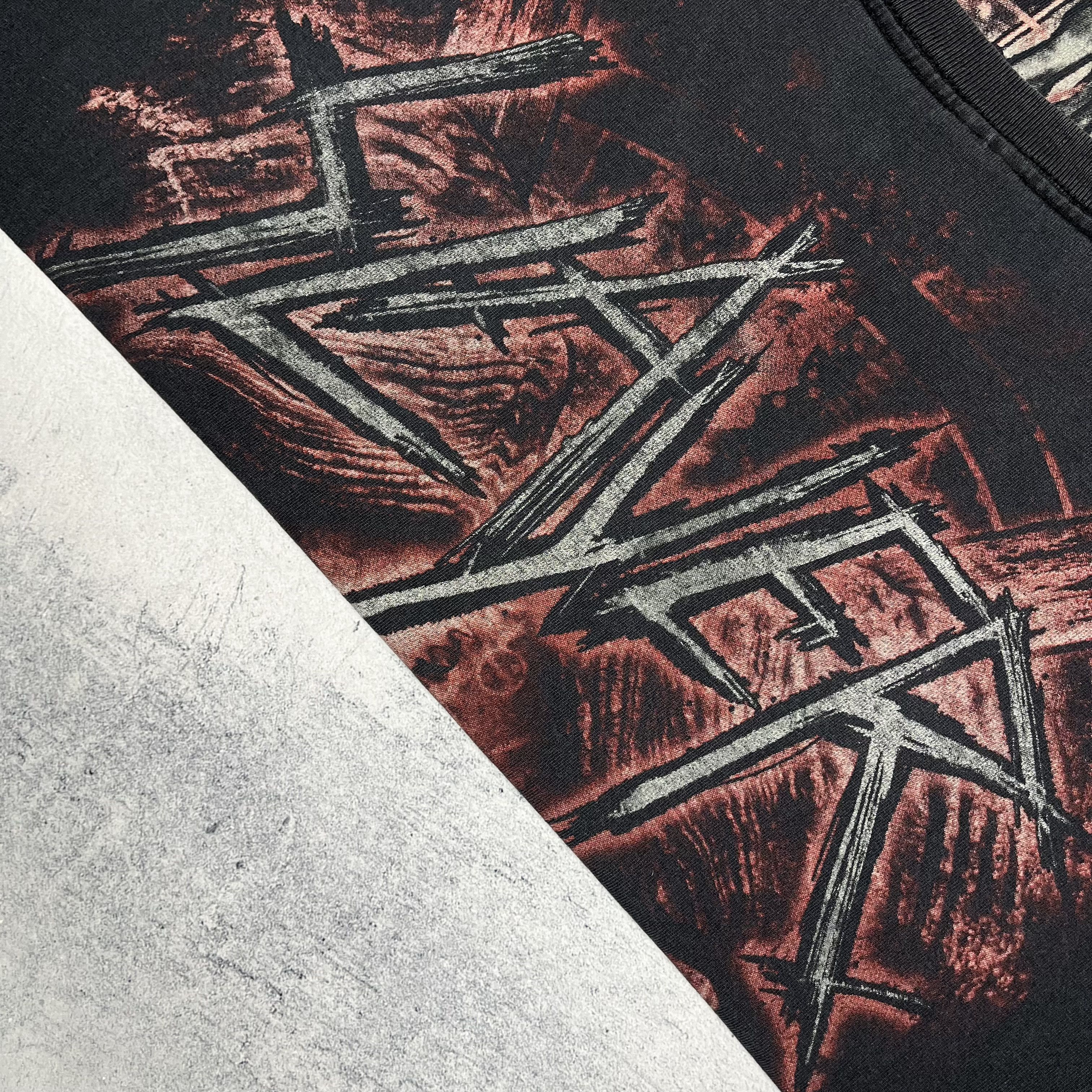Band Tees Vintage Slayer All Over Print Rock Band T Shirt 90’s Size US XL / EU 56 / 4 - 14 Thumbnail