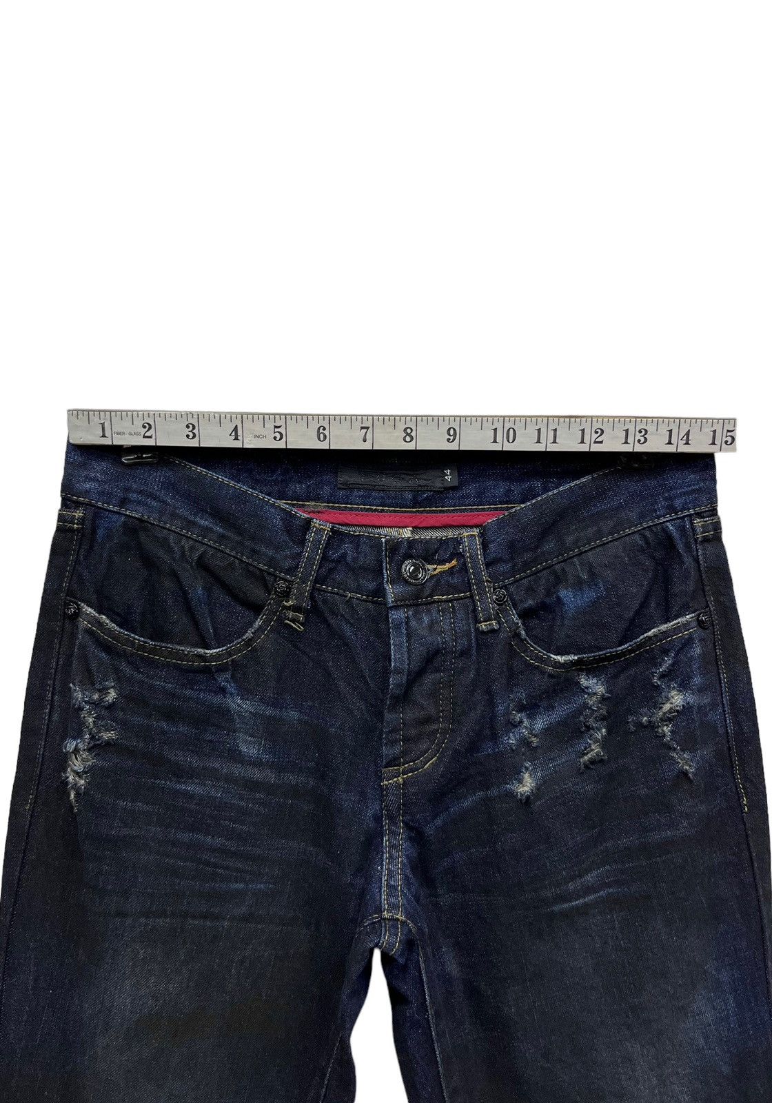 GOSTAR DE FUGA 🔥FUGA Indigo Charcoal Crash Denim Low Rise Skinny FLARE💥 Size US 29 - 17 Thumbnail