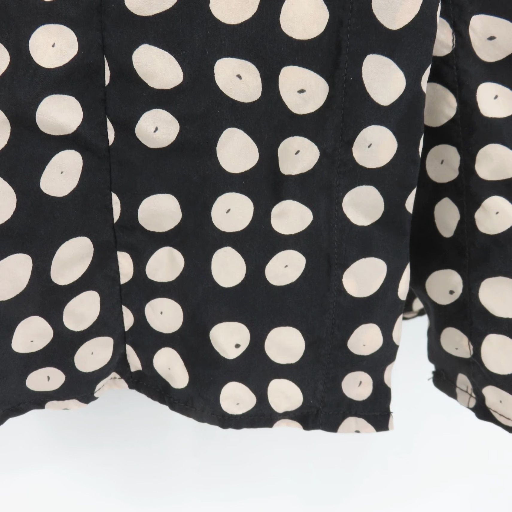 Vintage Cabi Button-Up Shirt Womens XS Black Silk Polka Dot Collar Long Sleeve Size XS / US 0-2 / IT 36-38 - 3 Thumbnail