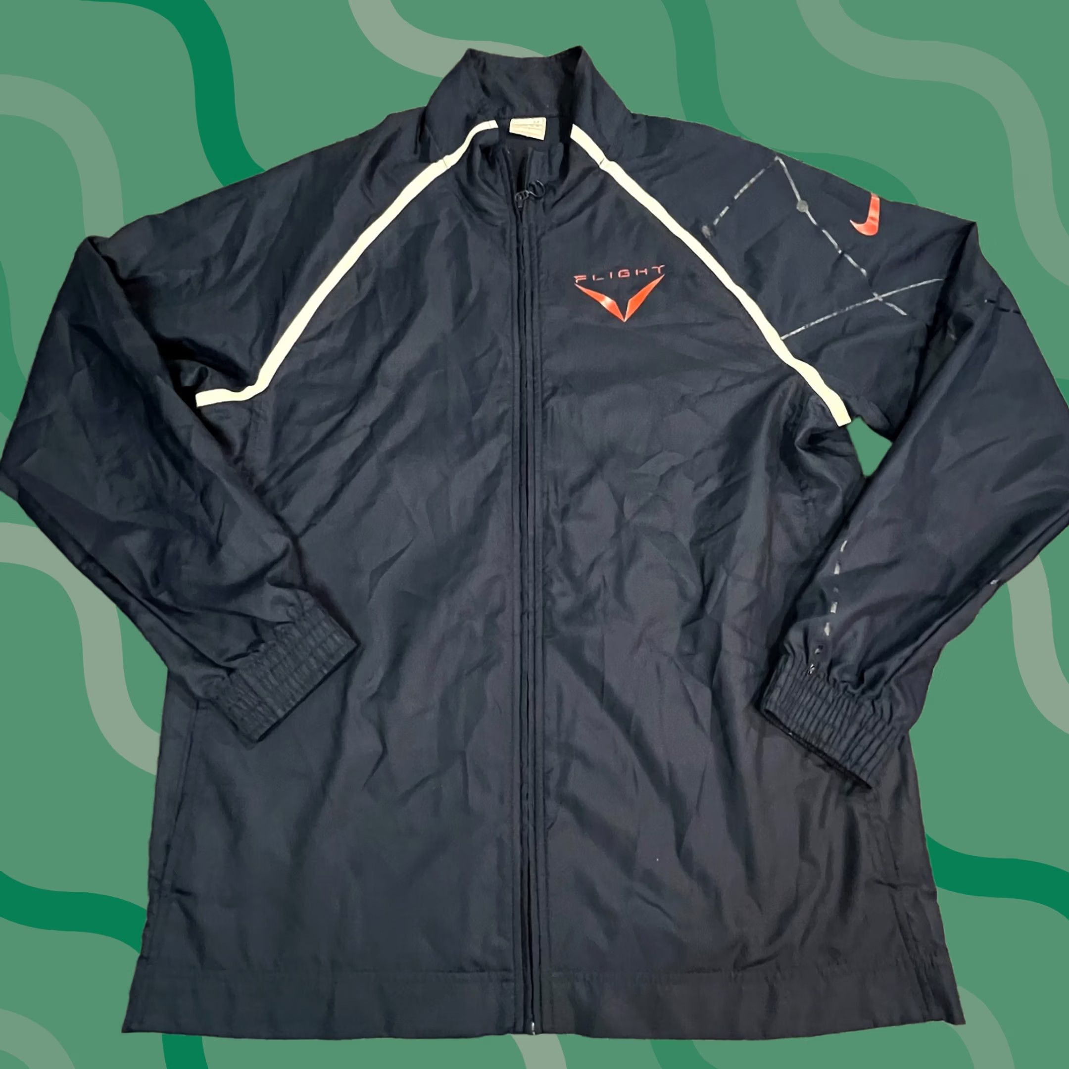 Nike VINTAGE Nike Flight Jacket Mens Medium Blue Windbreaker Lightweight Casual Sports Wind-Resistant Pockets Zipper Merrow Logo Size US M / EU 48-50 / 2 - 1 Thumbnail