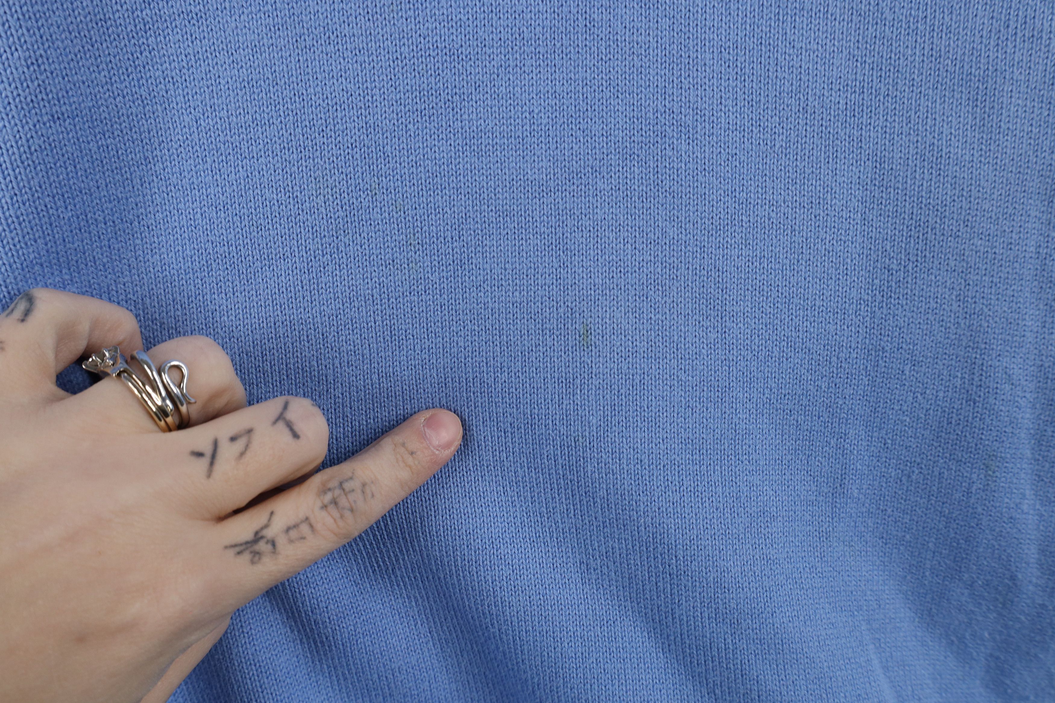 Lacoste × Vintage Vintage 90s Lacoste Croc Logo Knit Collared Sweater Blue Size US L / EU 52-54 / 3 - 6 Thumbnail