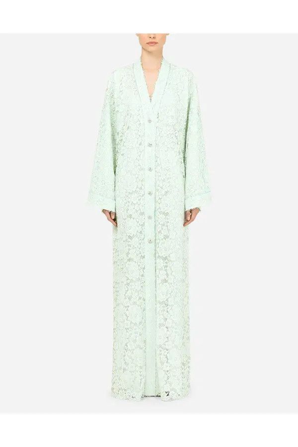 Dolce & Gabbana o1y0825 V-Neck Gown Dress in Light Green Size S / US 4 / IT 40 - 1 Thumbnail