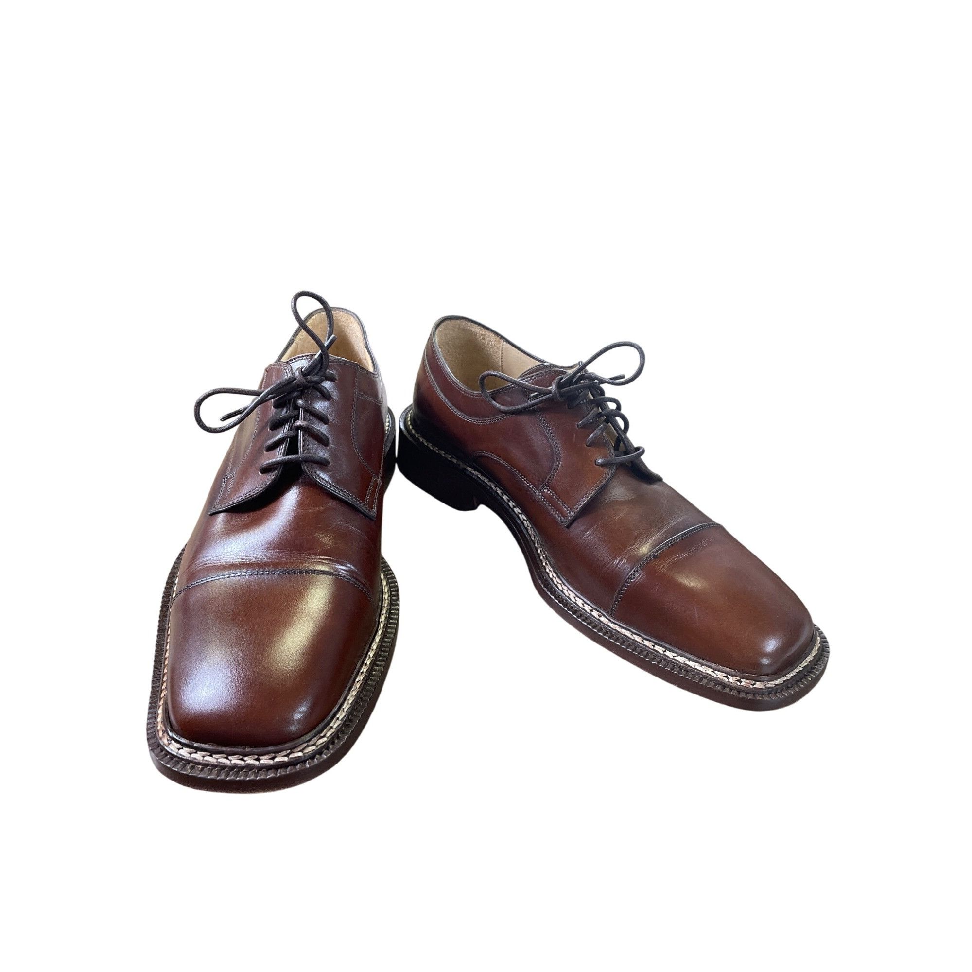 Designer Vito Rufolo Mens Brown Leather Oxford Dress Shoes Size 11D S Size US 11 / EU 44 - 17 Thumbnail
