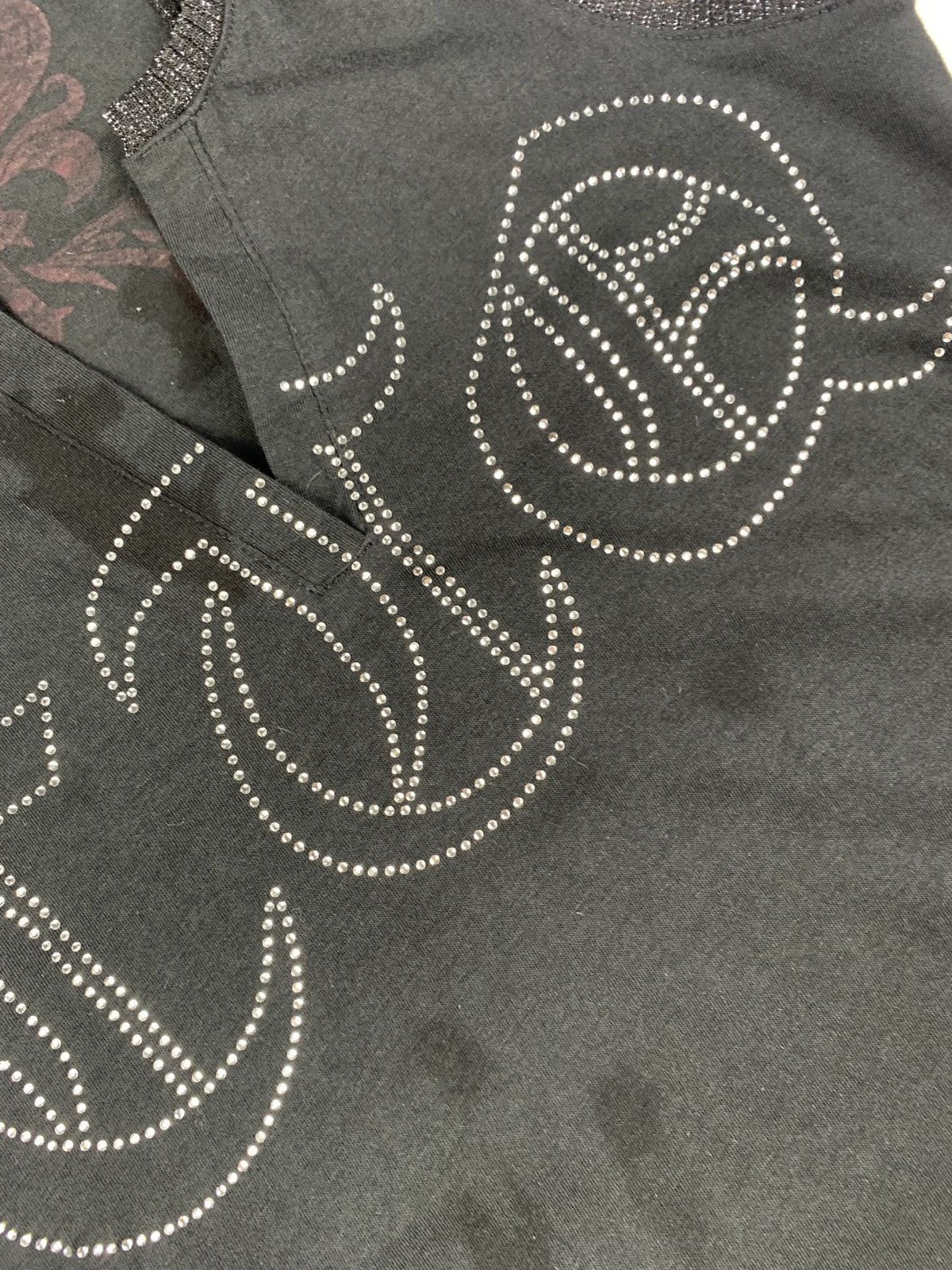 Japanese Brand y2k COOLA Japan Black Glittery Cross Rhinestones Top Size S / US 4 / IT 40 - 6 Thumbnail