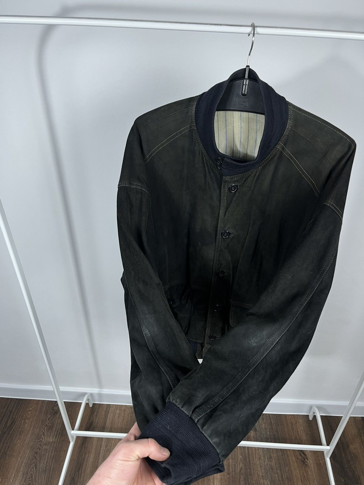 Leather Vintage Distressed Suede Bomber Jacket Size 50 Size US M / EU 48-50 / 2 - 4 Thumbnail
