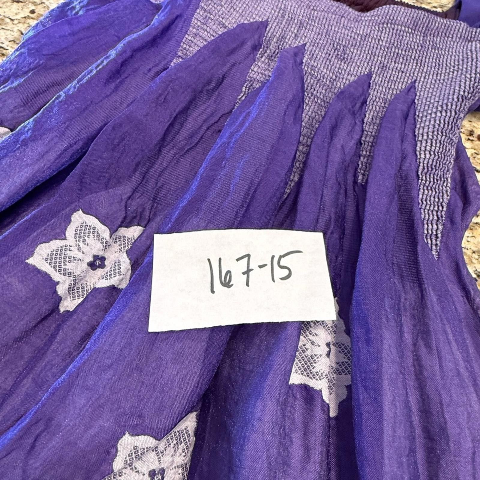 Other MOA purple embroidered floral pleated midi dress SZ 6 Size M / US 6-8 / IT 42-44 - 11 Thumbnail