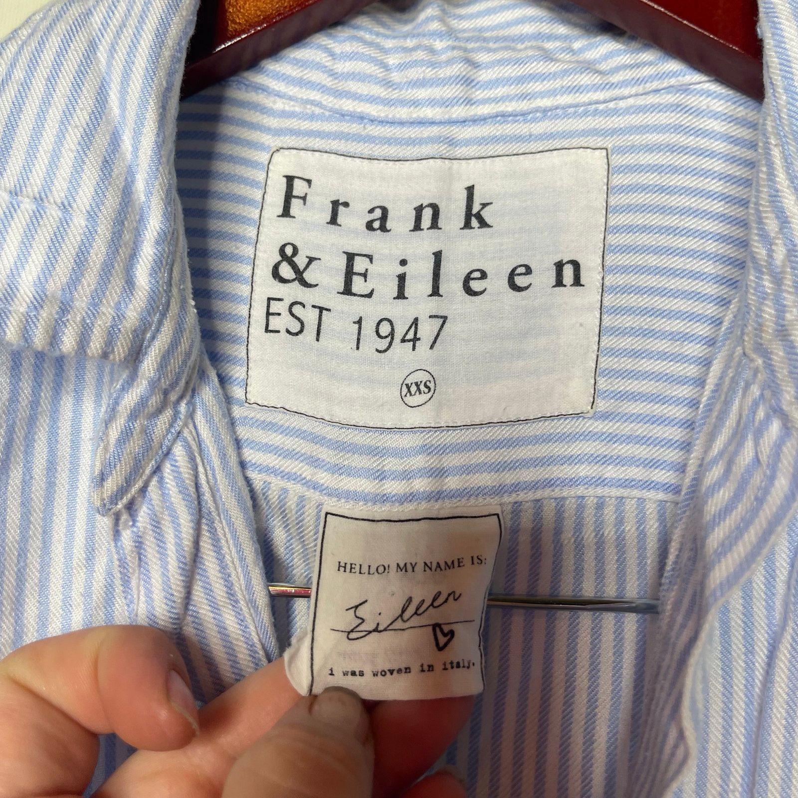 Frank & Eileen Frank & Eileen Eileen Blue Stripe Lightweight Shirt sz XXS Size XXS / US 00 / IT 34 - 2 Thumbnail