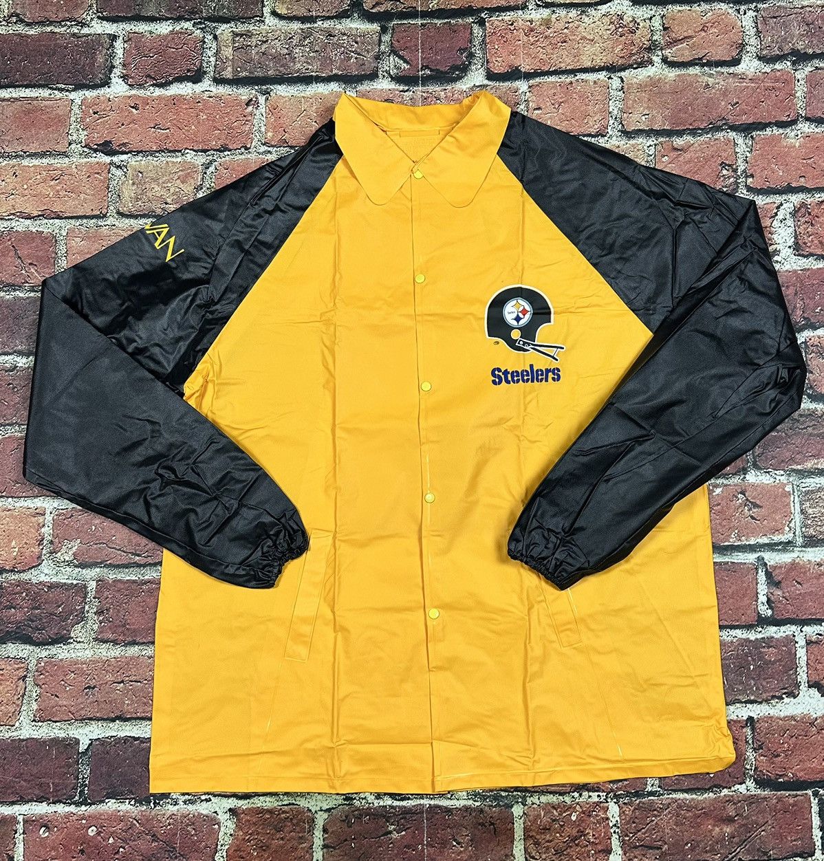 NFL Vintage 70s/80s Sears Pittsburgh Steelers Vinyl Rain Coat Size US XL / EU 56 / 4 - 1 Thumbnail