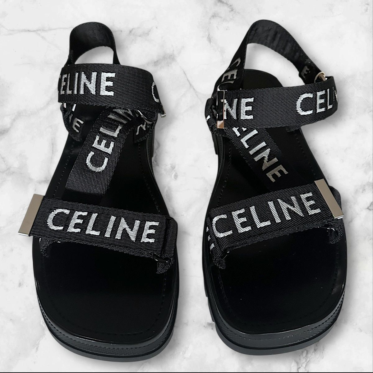 Celine Celine Strappy Logo Sandals Size US 10 / EU 43 - 3 Thumbnail