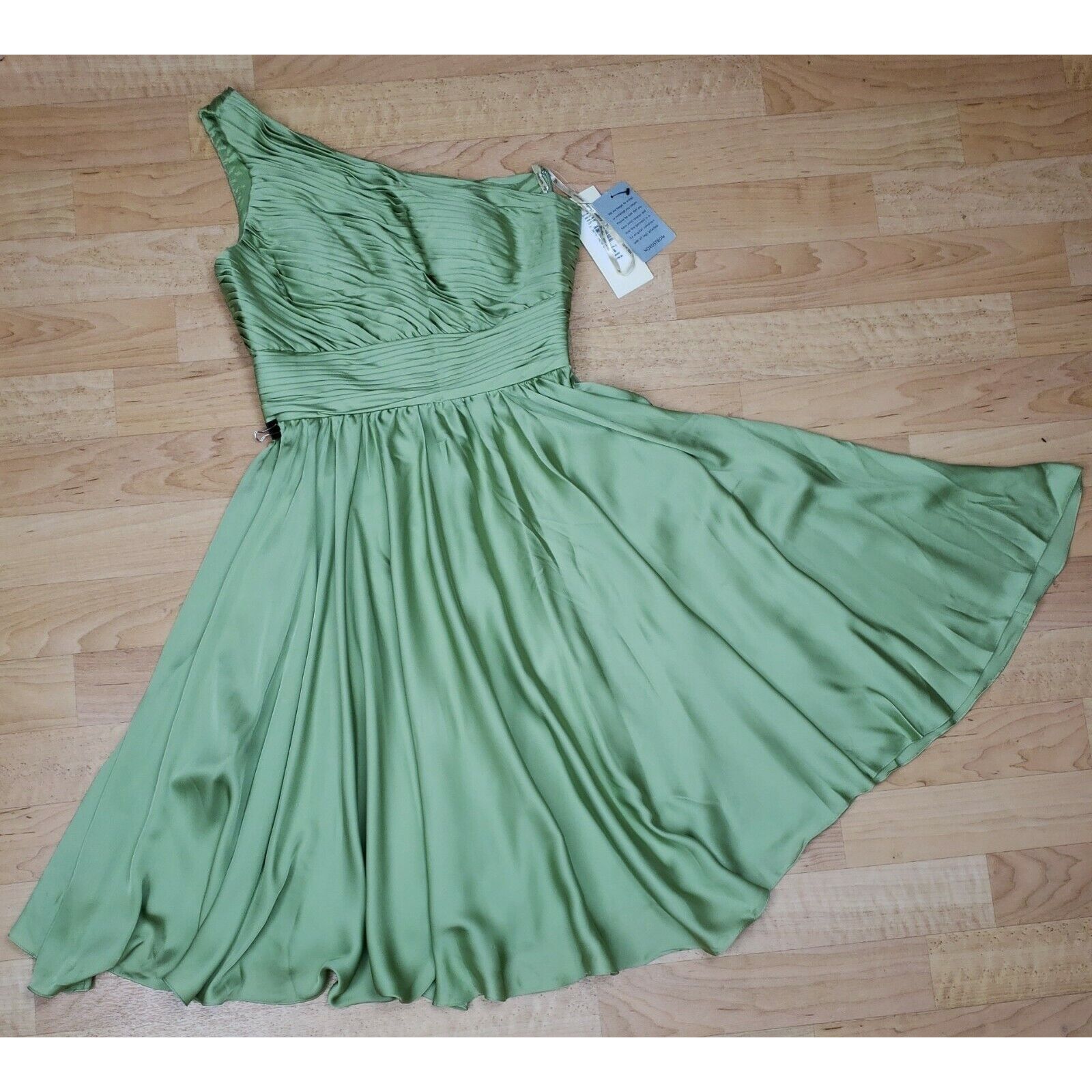 Monique Lhuillier Dress Womens Sz 6 Ruched One Shoulder Swin