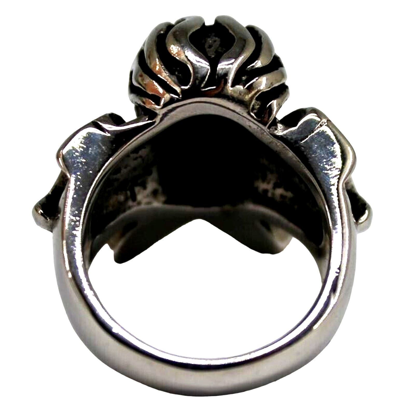 Other Scull Wrench Cross Biker Ring • Black & Silvertone • Size 11 Size ONE SIZE - 3 Thumbnail