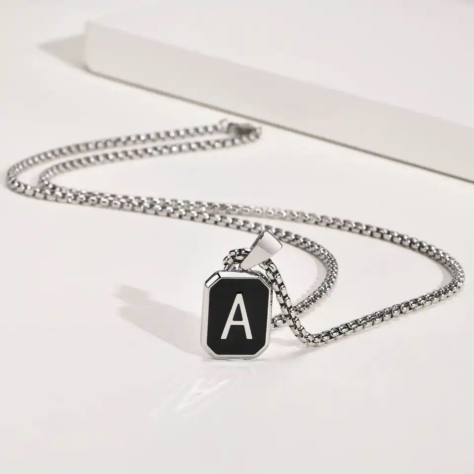 Other Stylish Letter A-Z Pendant Box Chain Necklace Size ONE SIZE - 1 Thumbnail