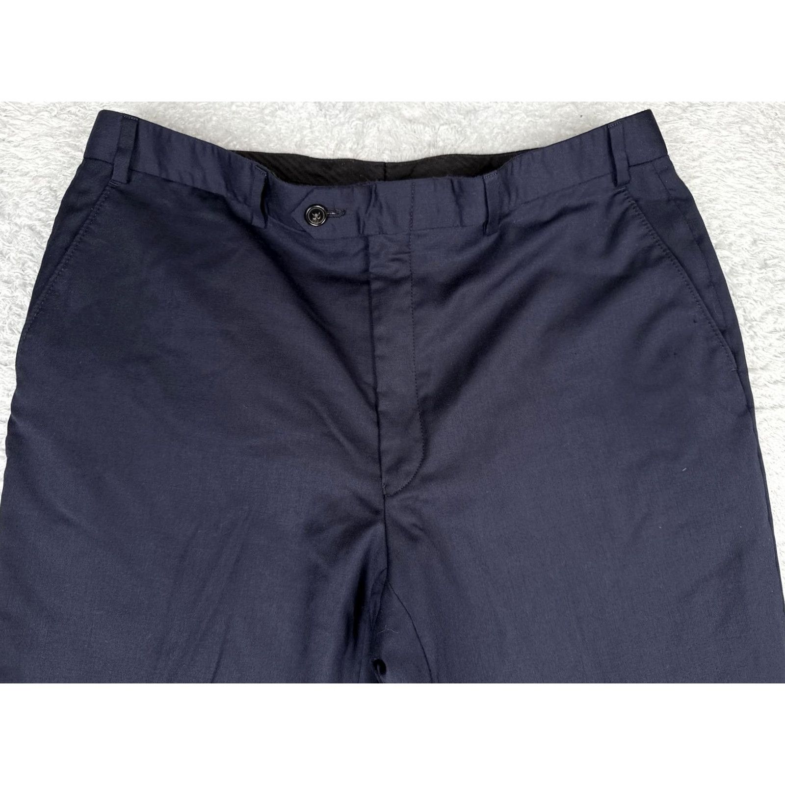 Ralph Lauren Ralph Lauren Pants Men 35x28 Blue Dress Flat Front Straight Leg Regular Size US 35 - 4 Thumbnail
