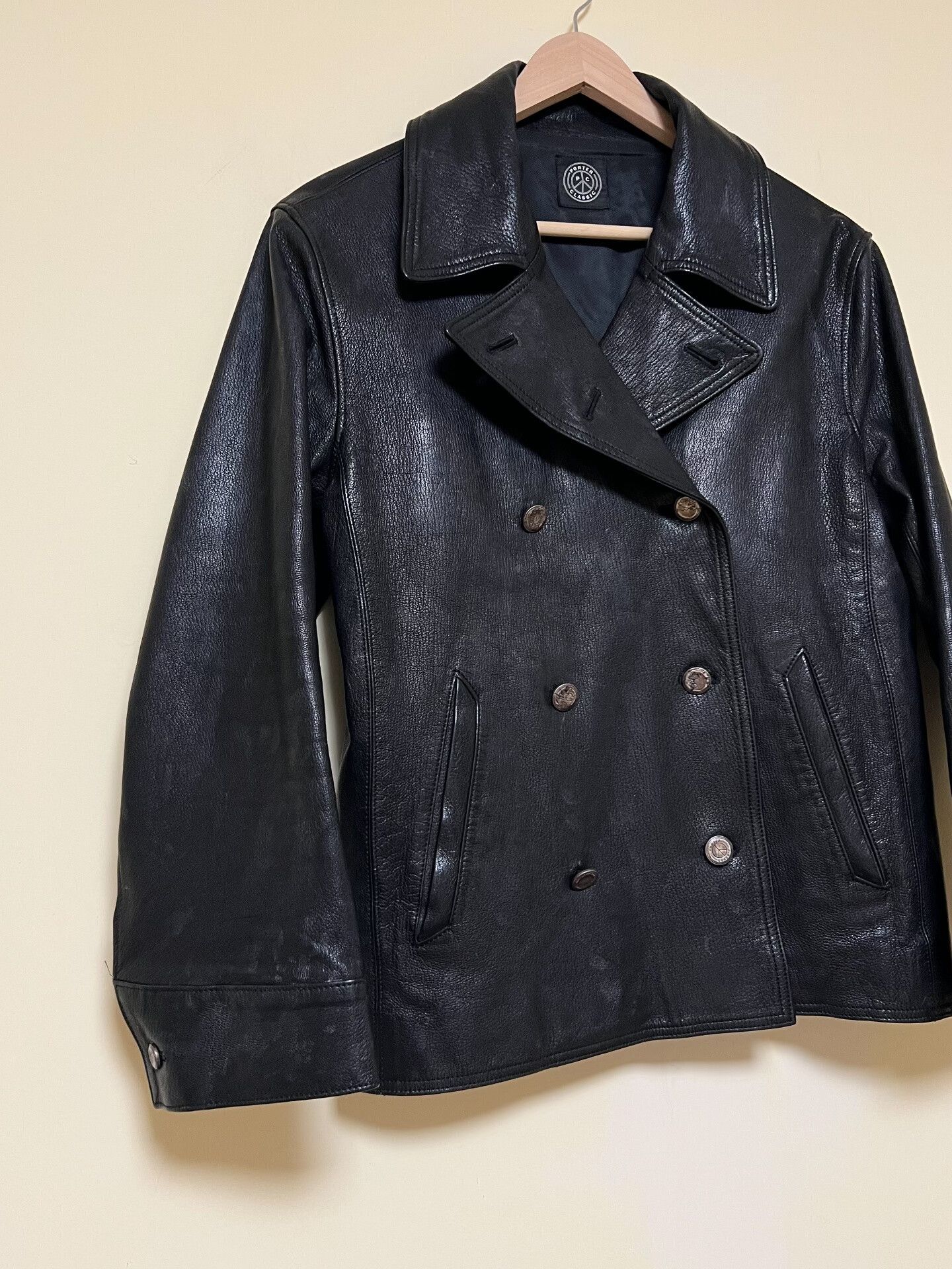 Porter Classic Vintage Goat Leather Double-Breasted Jacket Size US L / EU 52-54 / 3 - 1 Thumbnail