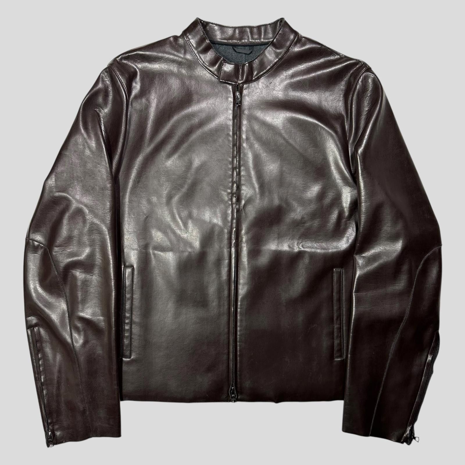 Neil Barrett Neil Barrett AW00 PVC & Wool Leather Like Moto Jacket - L/XL Size US M / EU 48-50 / 2 - 1 Thumbnail