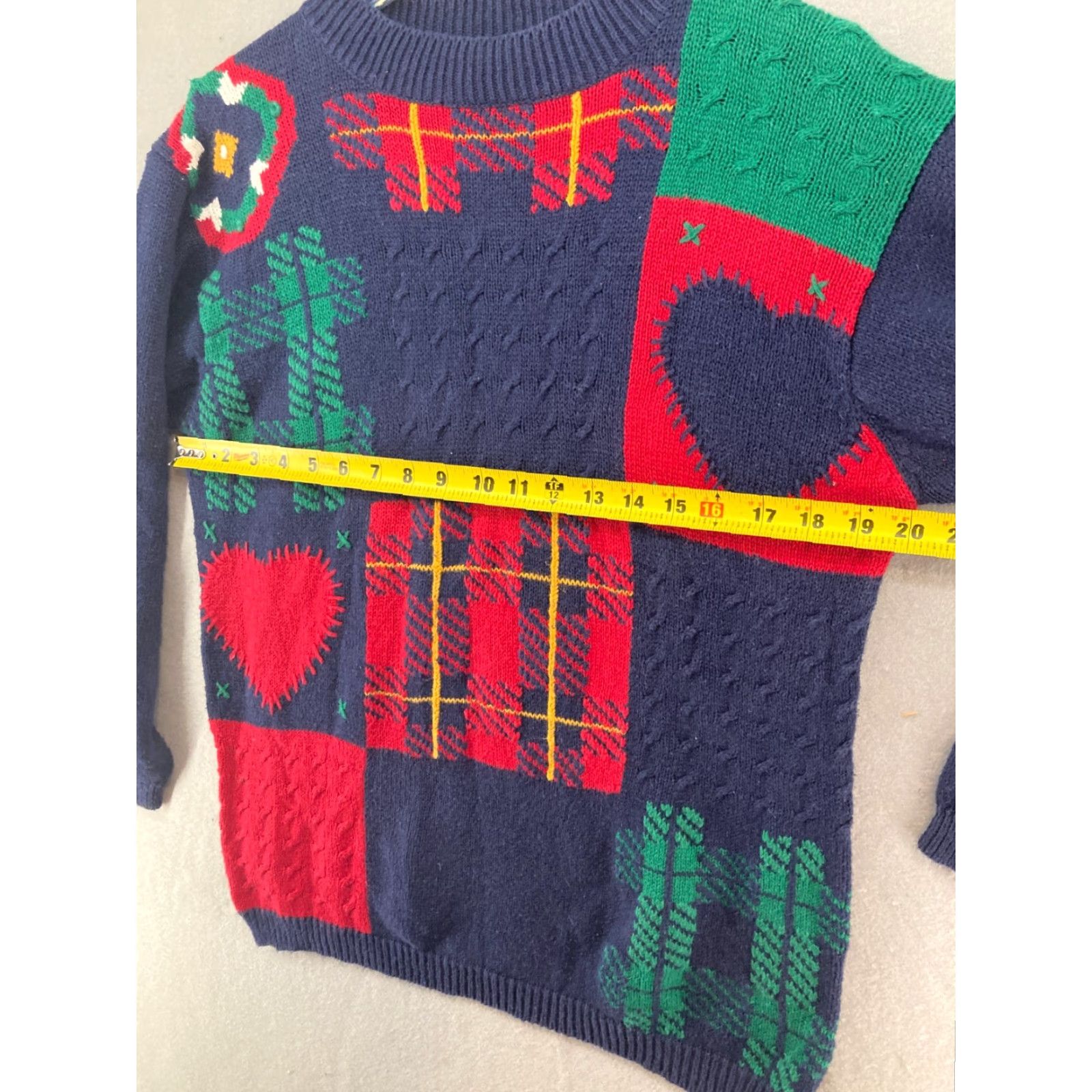 Jantzen Jantzen Sweater Womens Medium Blue Hand Embroidered Plaid Knit 90s Vintage Crew Neck Pullover Womens Size M / US 6-8 / IT 42-44 - 2 Thumbnail