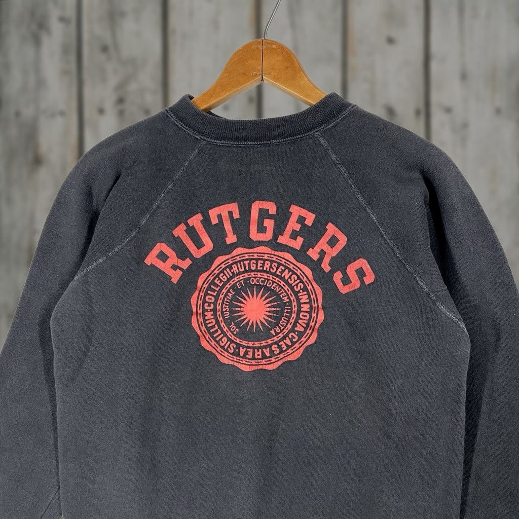 Champion VINTAGE Rutgers University Sweatshirt Champion Black S Small Flocked 1950s 60s Mens Womens Boys Girls Sportswear/Beach Size US S / EU 44-46 / 1 - 1 Thumbnail