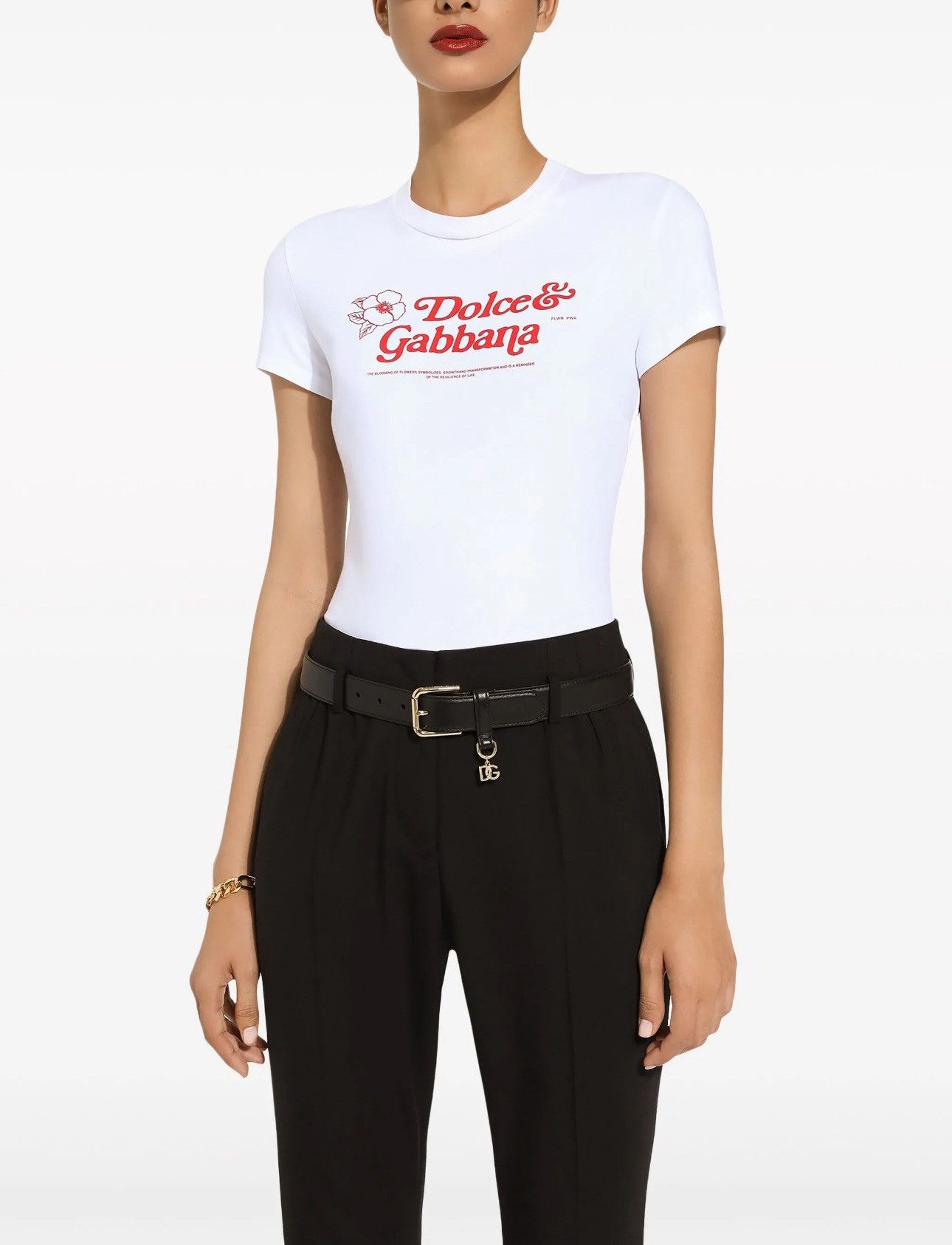 Dolce & Gabbana Last Dolce & Gabbana White Logo Printed Top Size XXS / US 00 / IT 34 - 2 Thumbnail