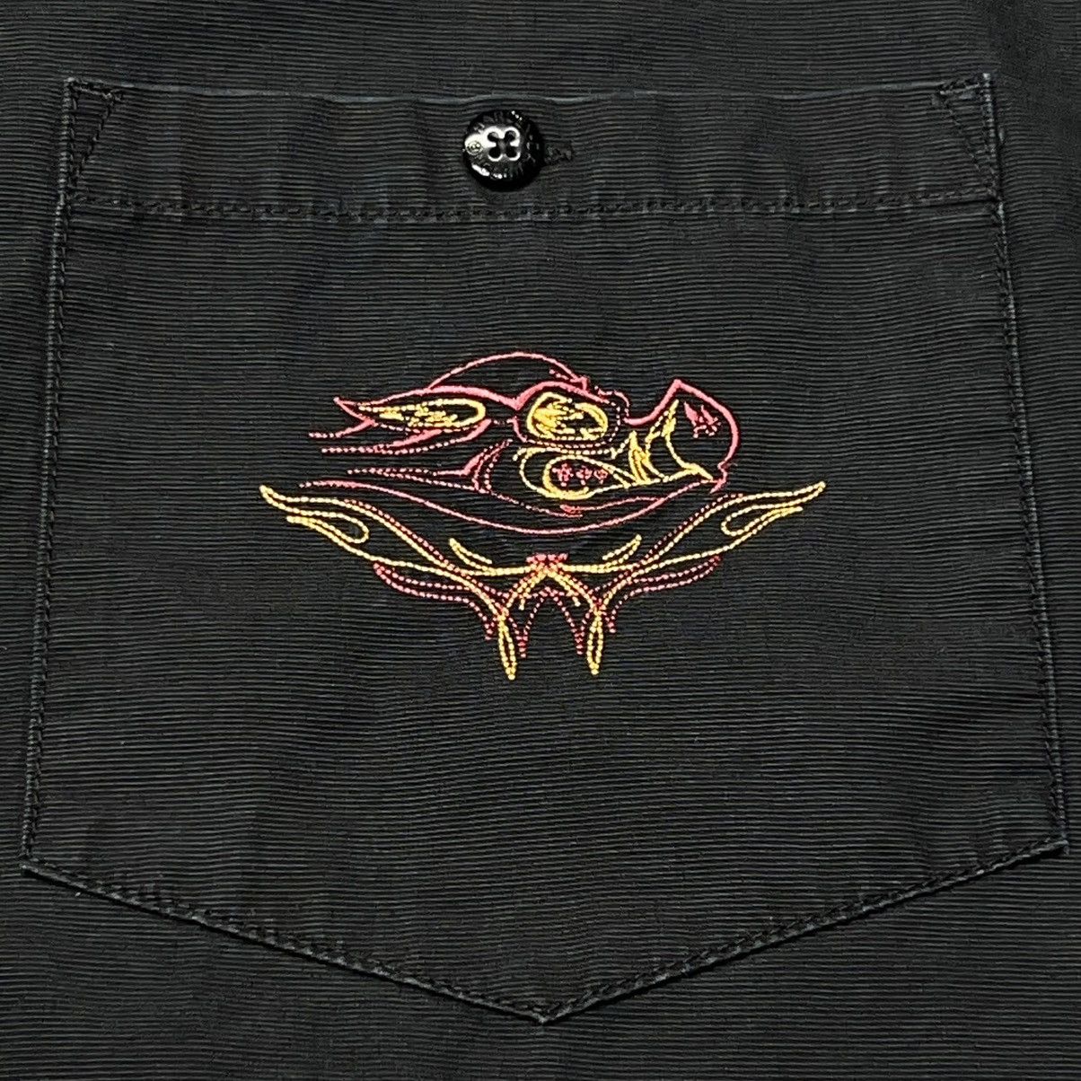 Harley Davidson × Vintage Harley Davidson Button Up Shirt Black Embroidered Logo Biker Size US XL / EU 56 / 4 - 5 Thumbnail
