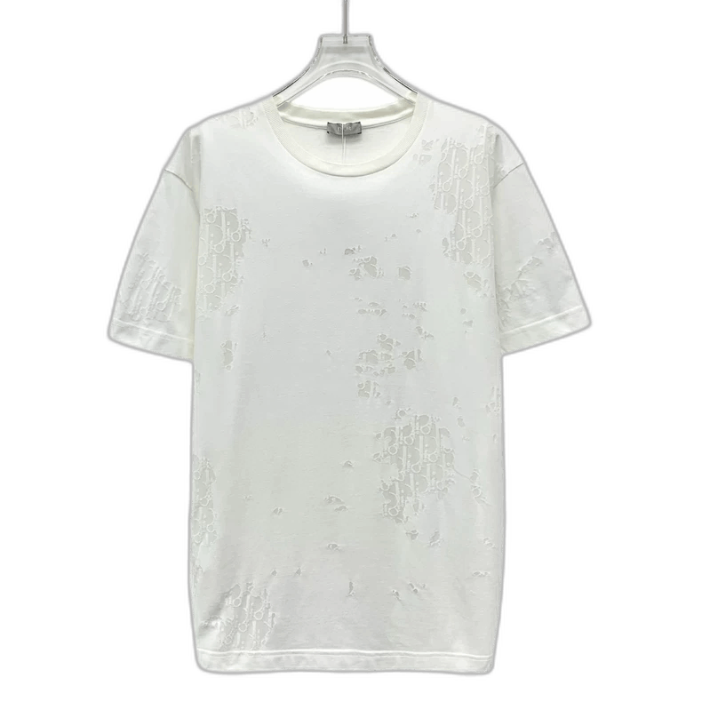 Dior Dior white distressed short sleeve T-shirt Size US L / EU 52-54 / 3 - 1 Thumbnail