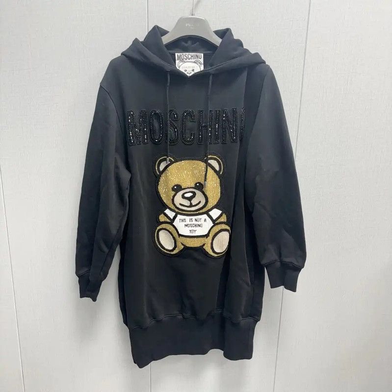Moschino Moschino Black Hooded Sweatshirt with Teddy Bear 0089 Size S / US 4 / IT 40 - 1 Thumbnail