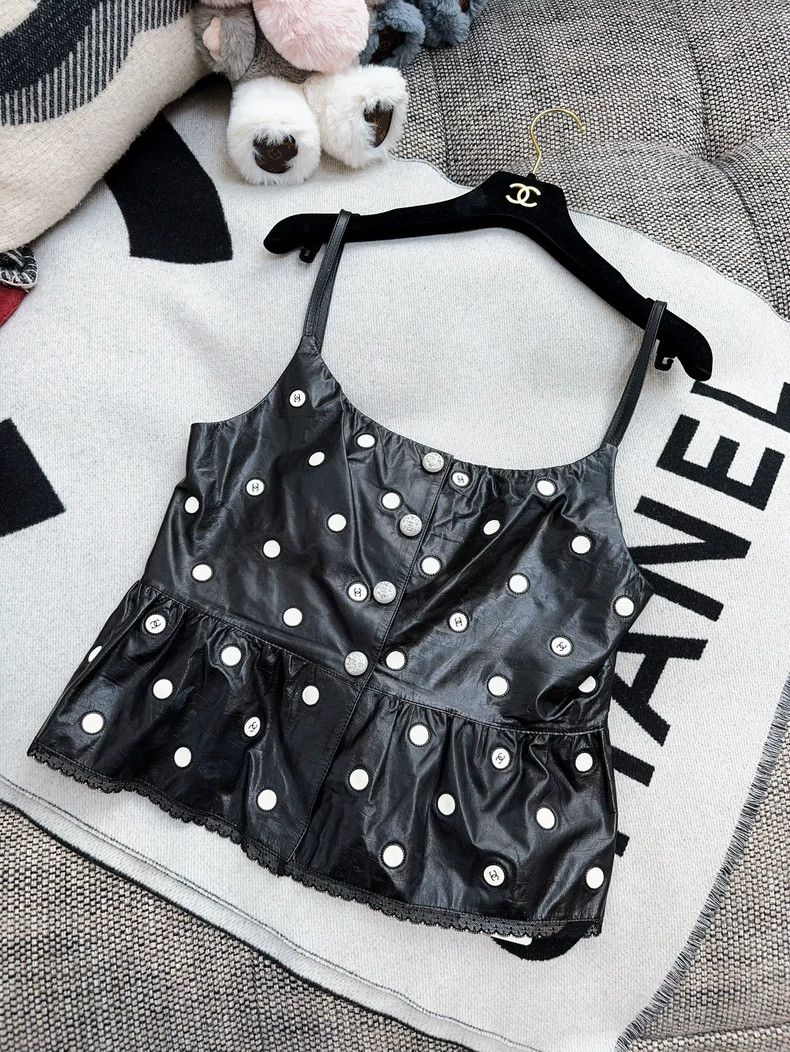 Chanel Chanel 23s black leather suspender vest Size XS / US 0-2 / IT 36-38 - 8 Thumbnail