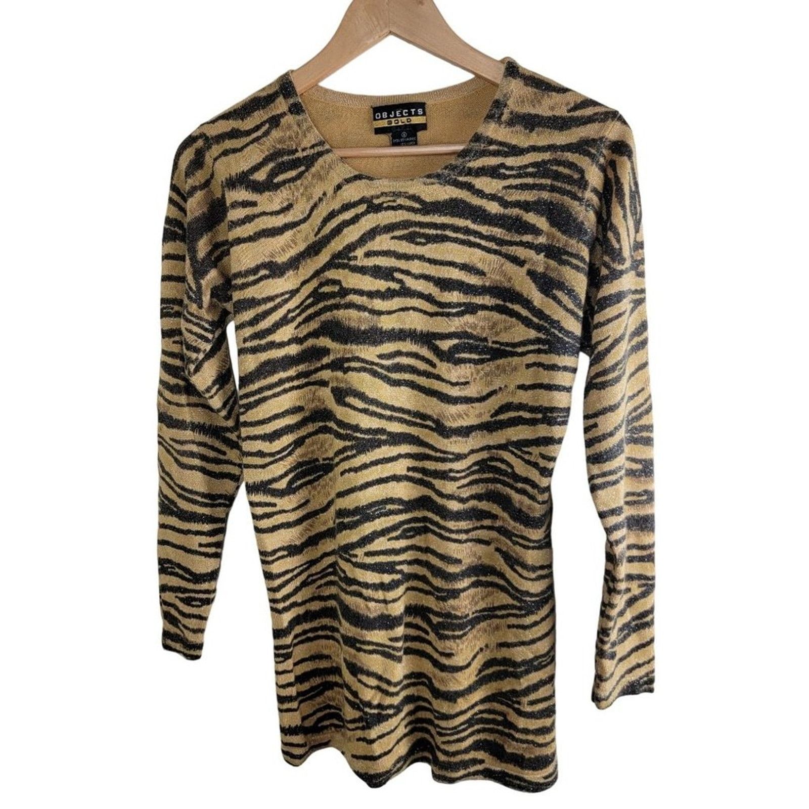 Vintage Objects Gold Leopard Print Sweater Top Size S / US 4 / IT 40 - 4 Thumbnail